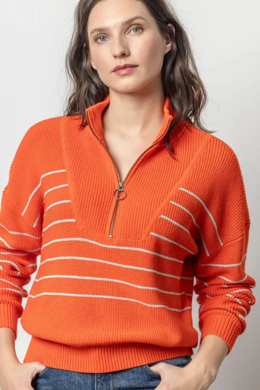 Striped Zip Front Sweater sold by Lilla P