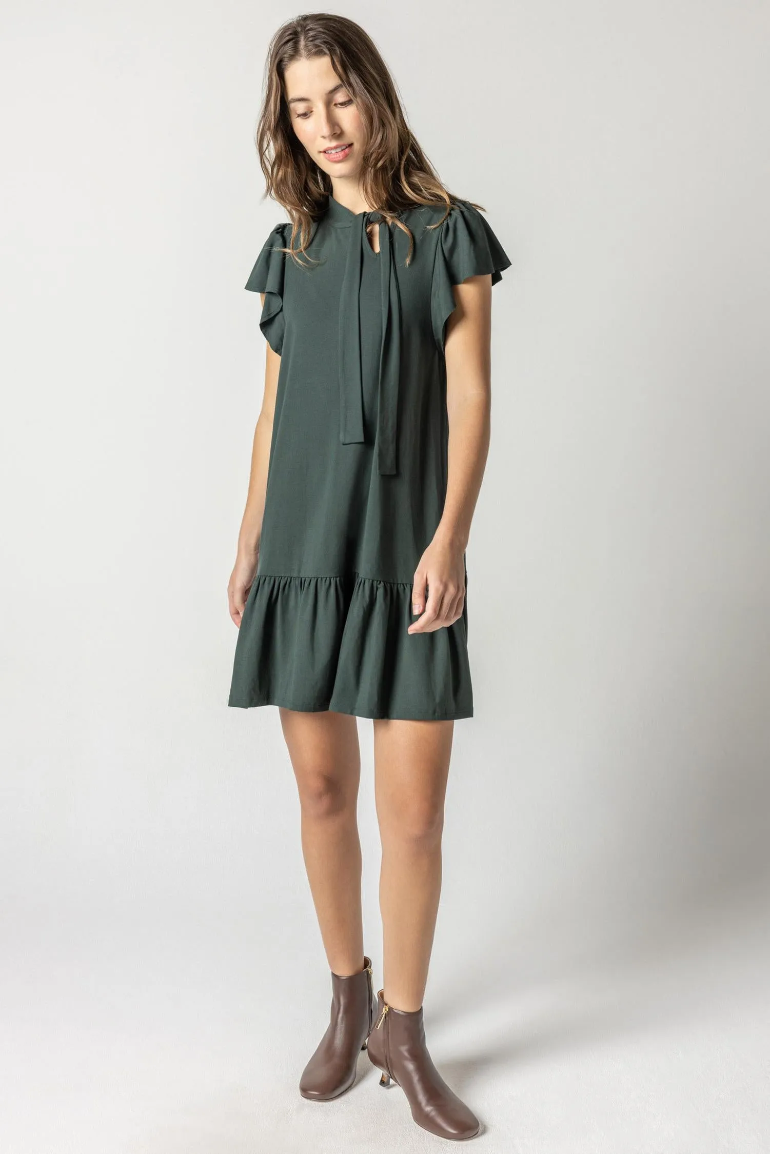 Tie Neck Peplum Dress sold by Lilla P product image thumbnail 5