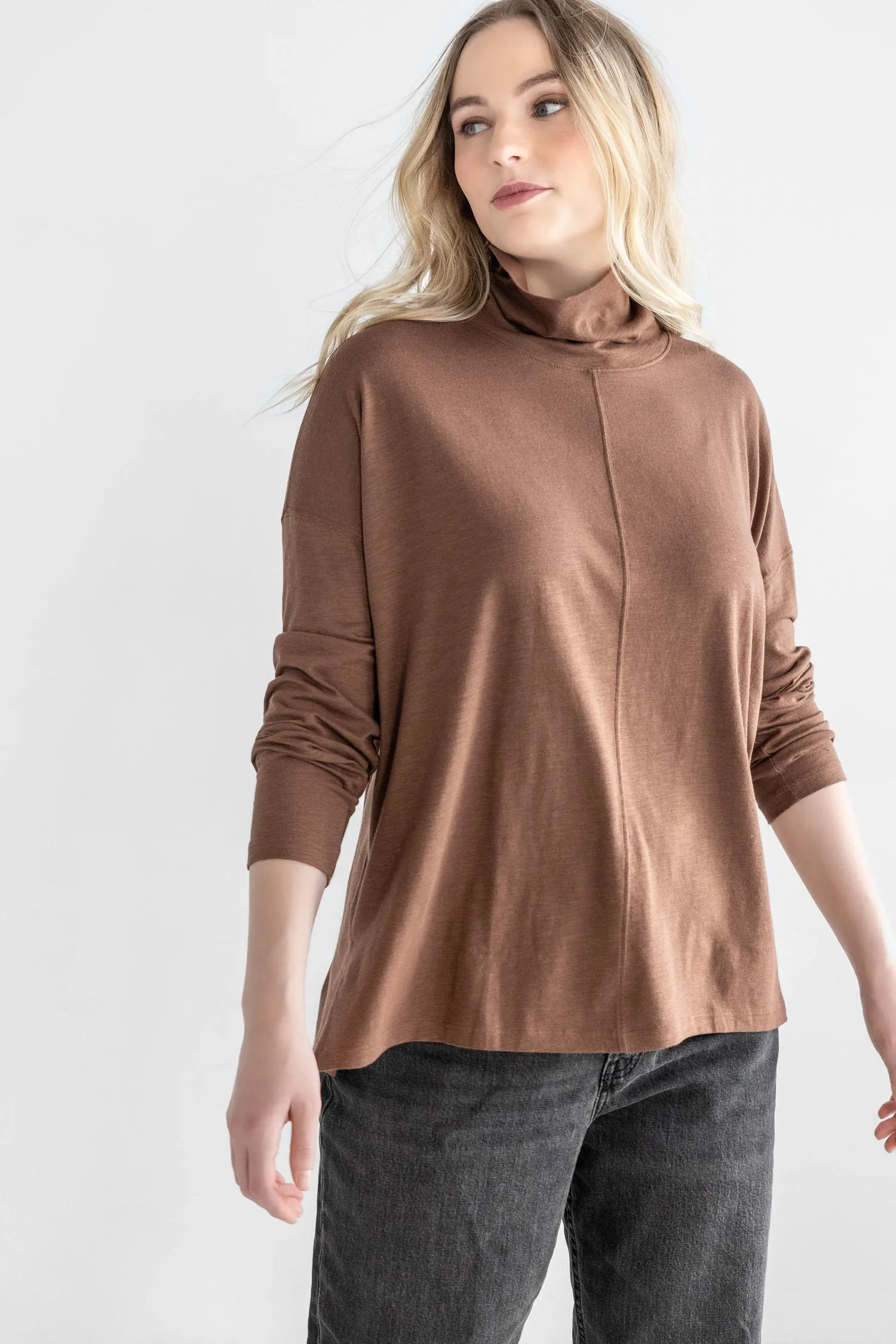 Long Sleeve Easy Mock Neck sold by Lilla P product image thumbnail 5