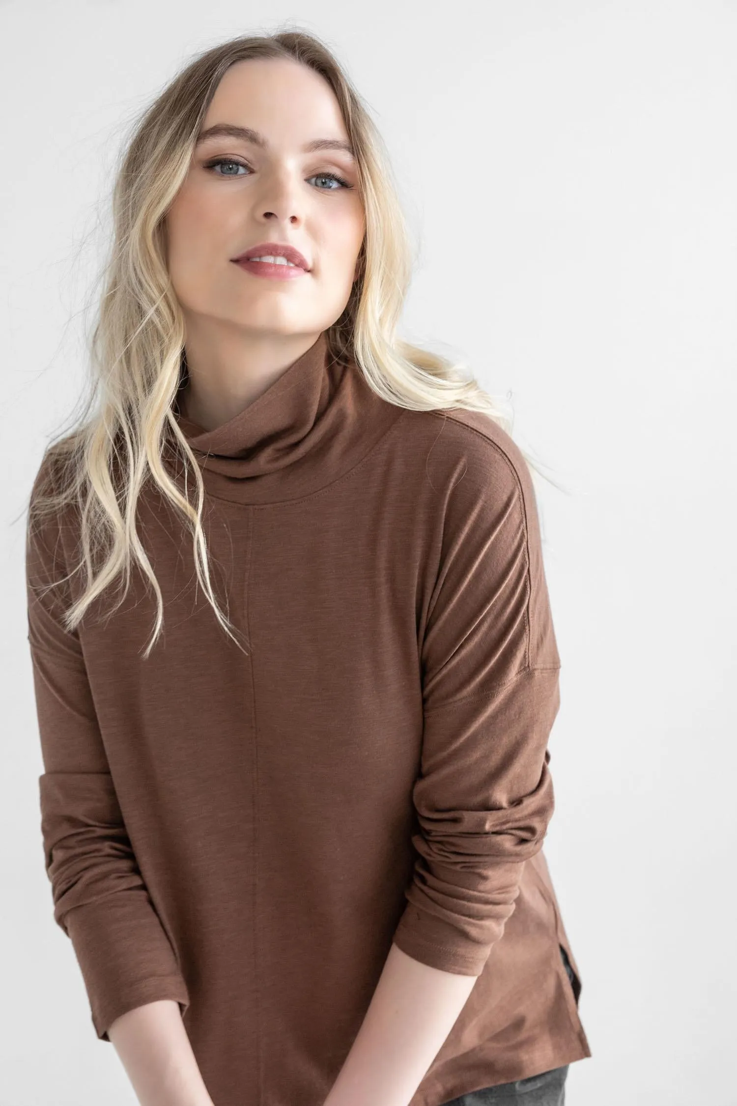 Long Sleeve Easy Mock Neck sold by Lilla P product image thumbnail 4