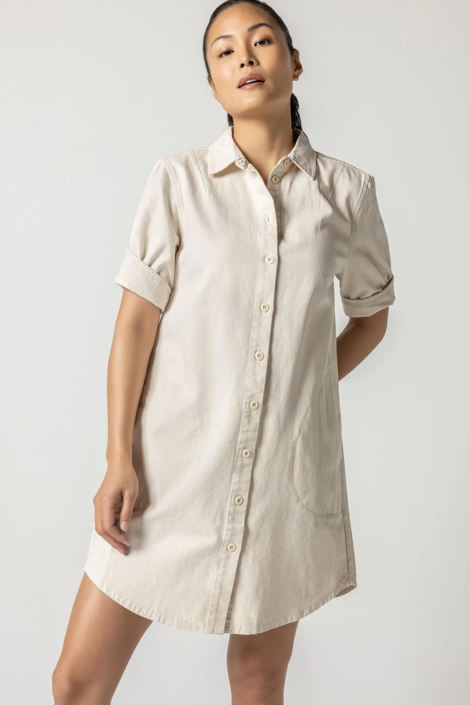 Cuff Sleeve Shirt Dress sold by Lilla P