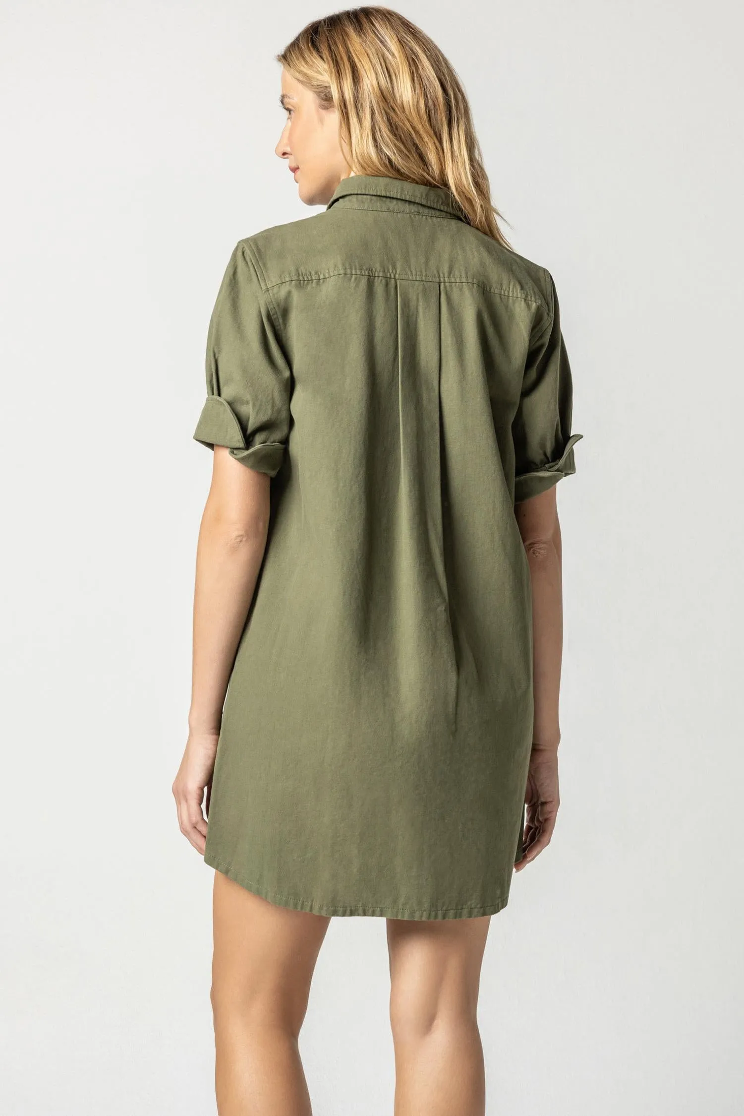Cuff Sleeve Shirt Dress sold by Lilla P product image thumbnail 5
