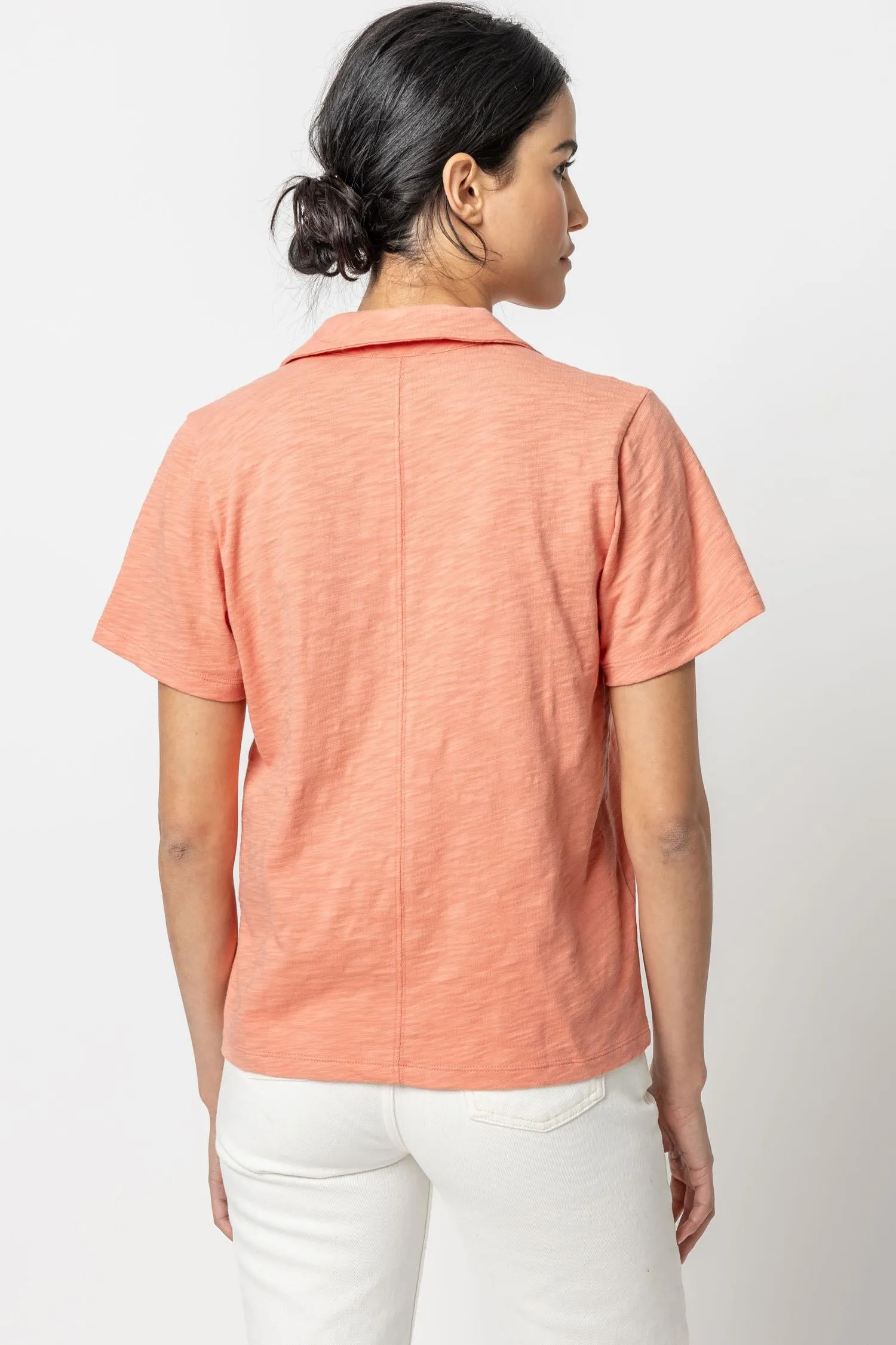 Short Sleeve Button Down Tee sold by Lilla P product image thumbnail 3