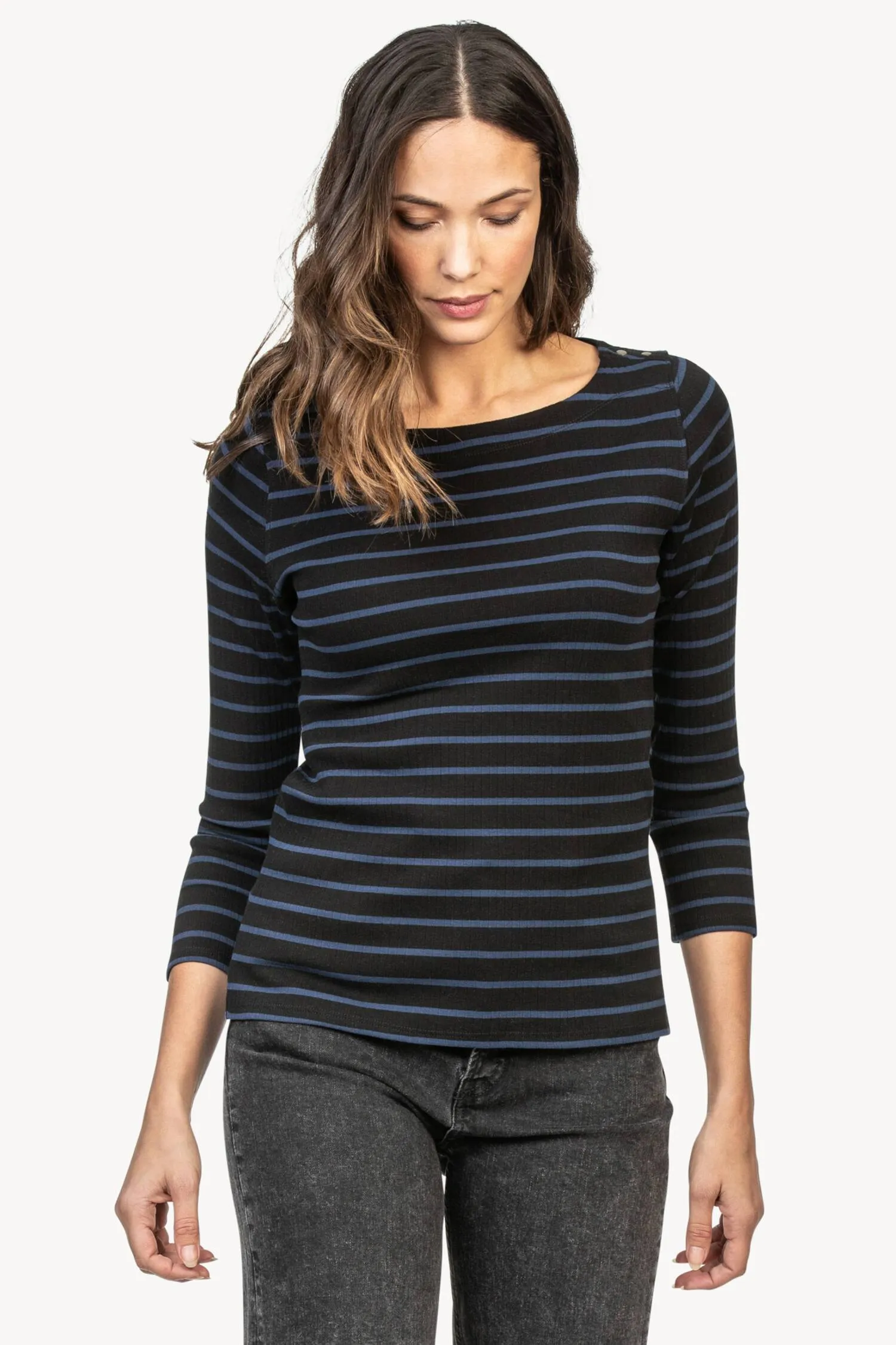 3/4 Sleeve Boatneck Tee sold by Lilla P