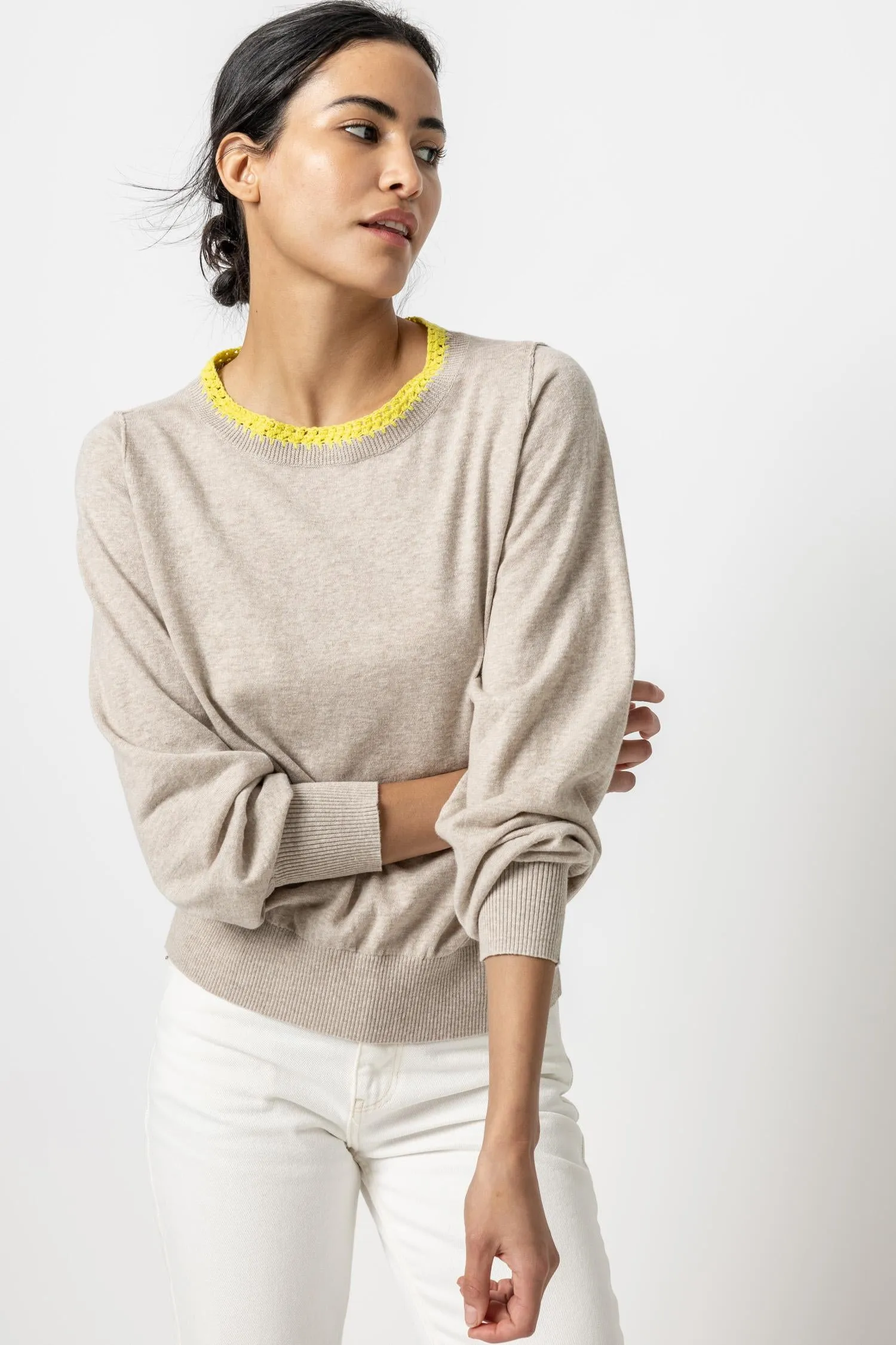 Crochet Trim Sweater sold by Lilla P product image thumbnail 4