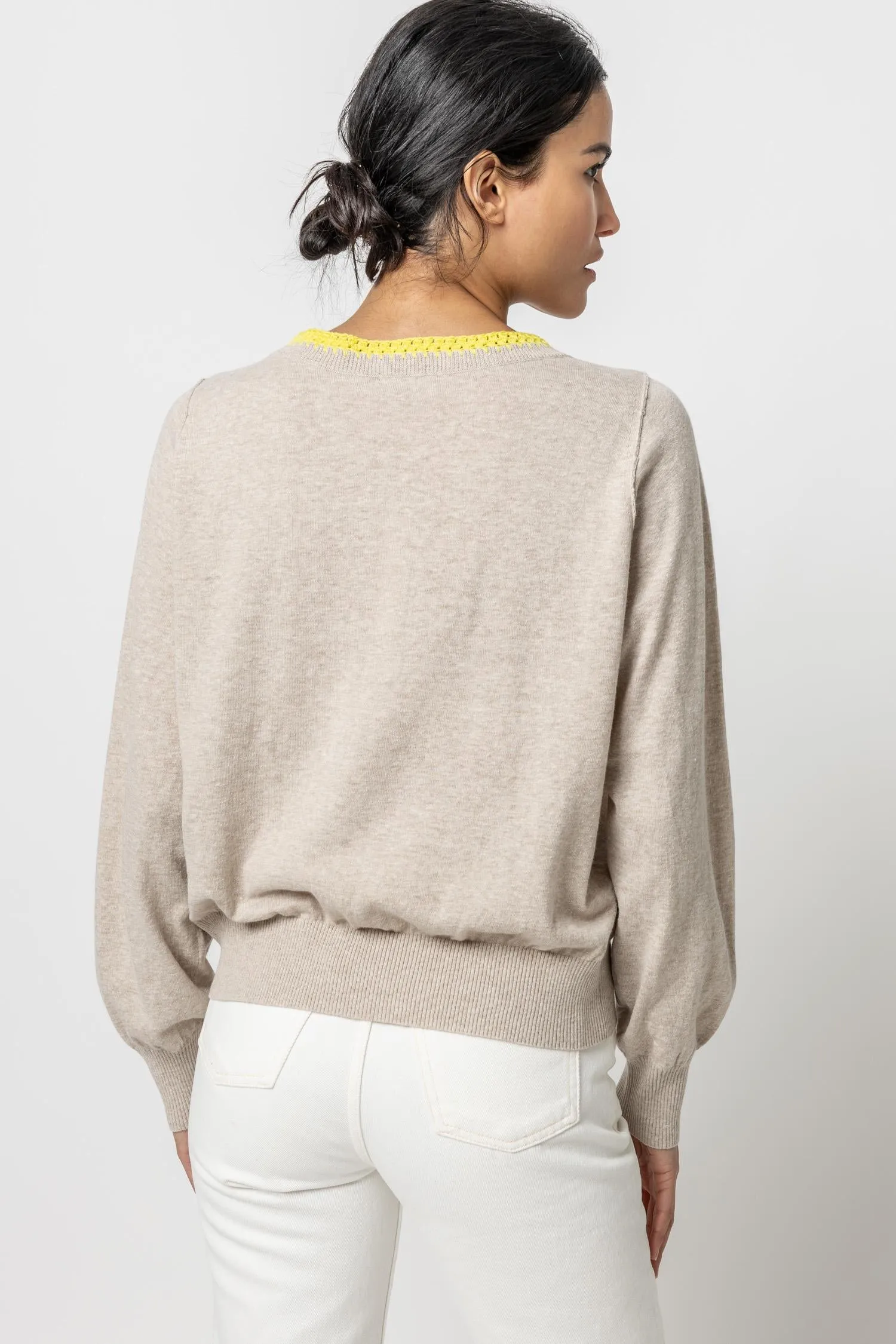 Crochet Trim Sweater sold by Lilla P product image thumbnail 5