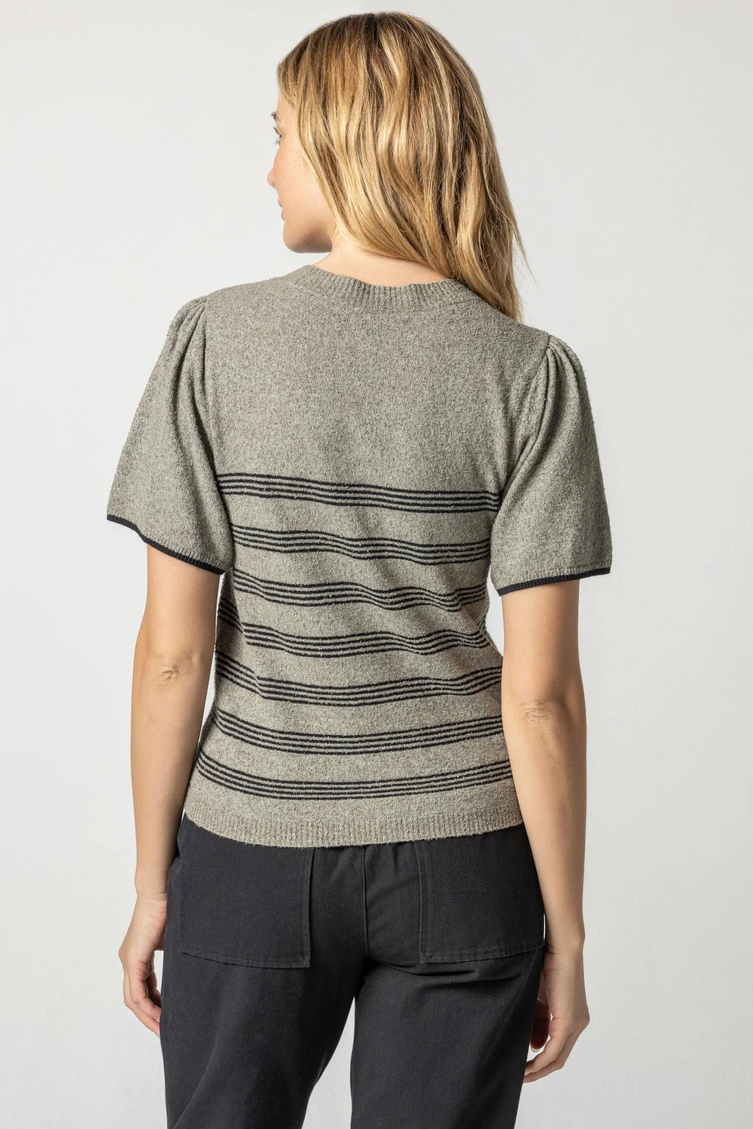 Striped Flutter Sleeve Sweater sold by Lilla P product image thumbnail 2