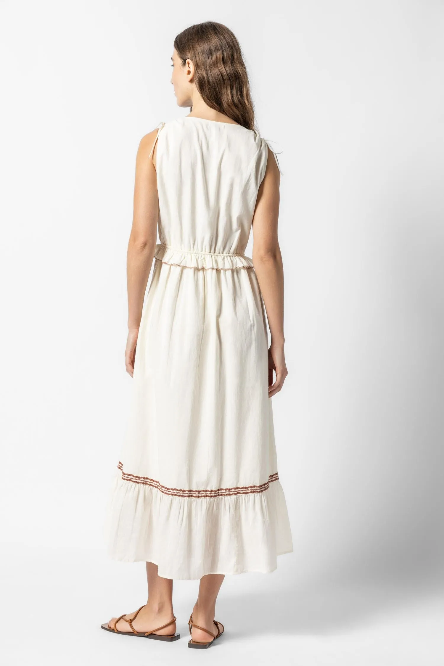 Gathered Waist V-Neck Dress sold by Lilla P product image thumbnail 2