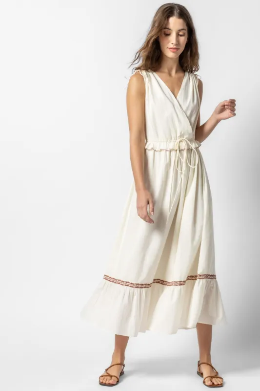 Gathered Waist V-Neck Dress sold by Lilla P