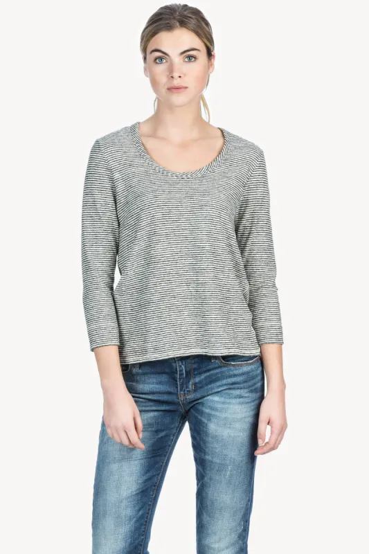 3/4 Sleeve Scallop Back Top made by Lilla P