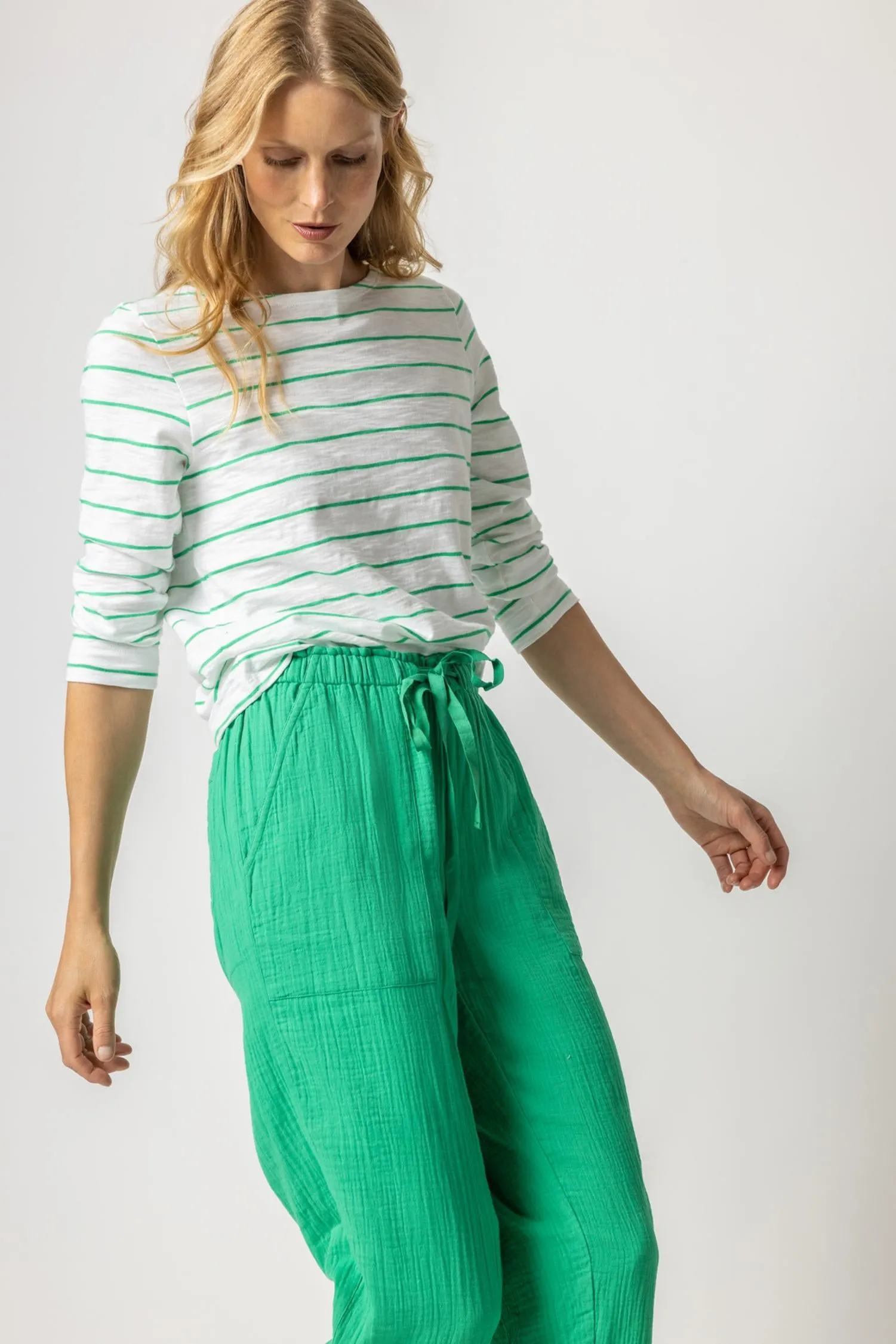 Striped 3/4 Sleeve Boatneck sold by Lilla P
