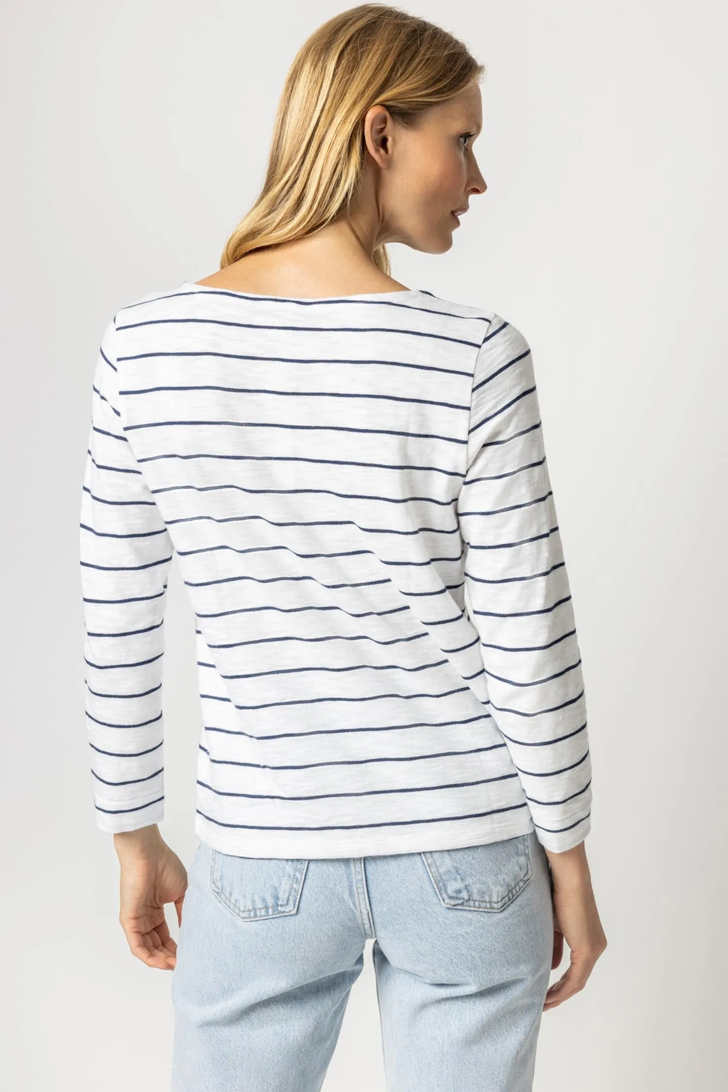 Striped 3/4 Sleeve Boatneck sold by Lilla P product image thumbnail 5