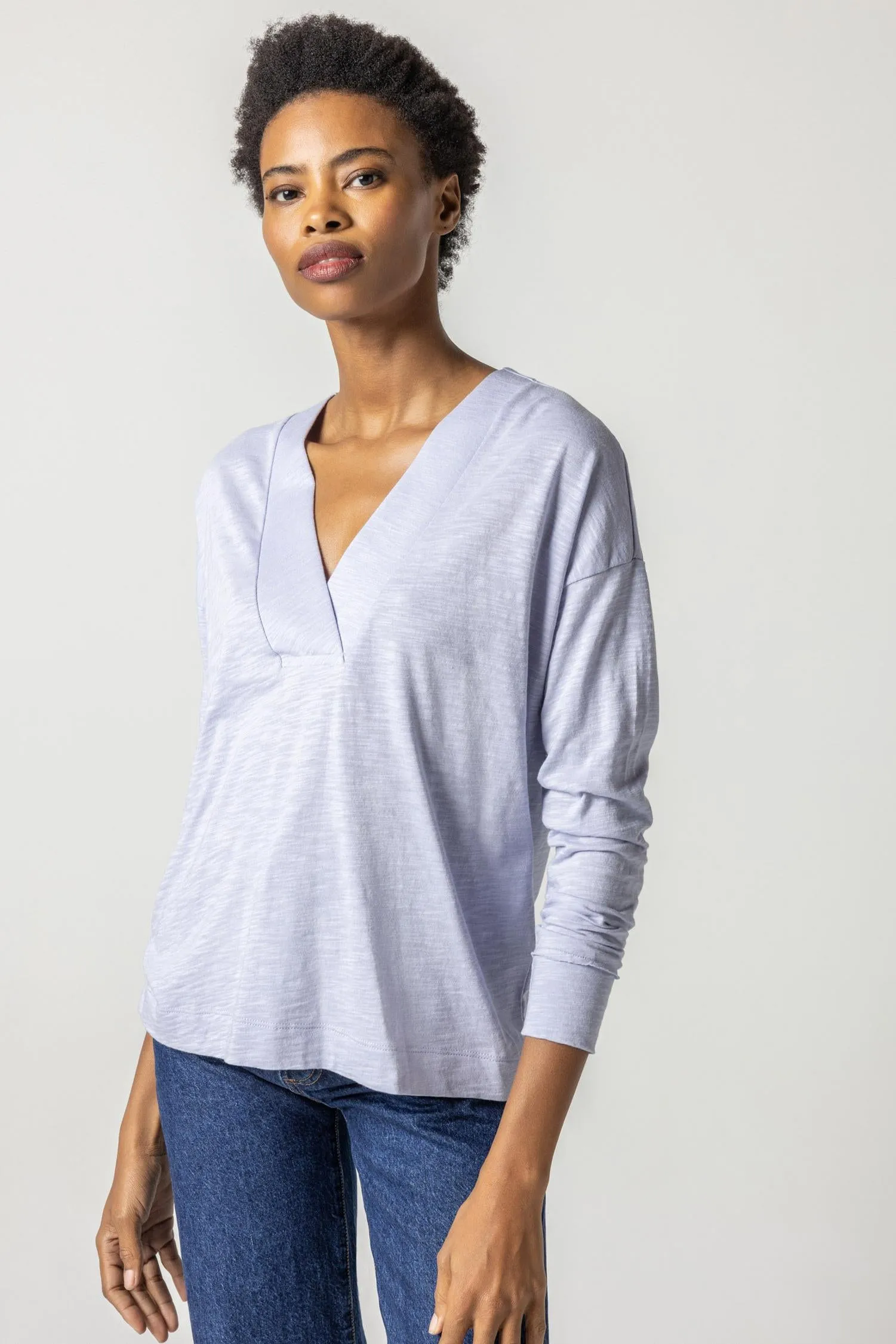 Tapered Trim V-Neck sold by Lilla P product image thumbnail 5