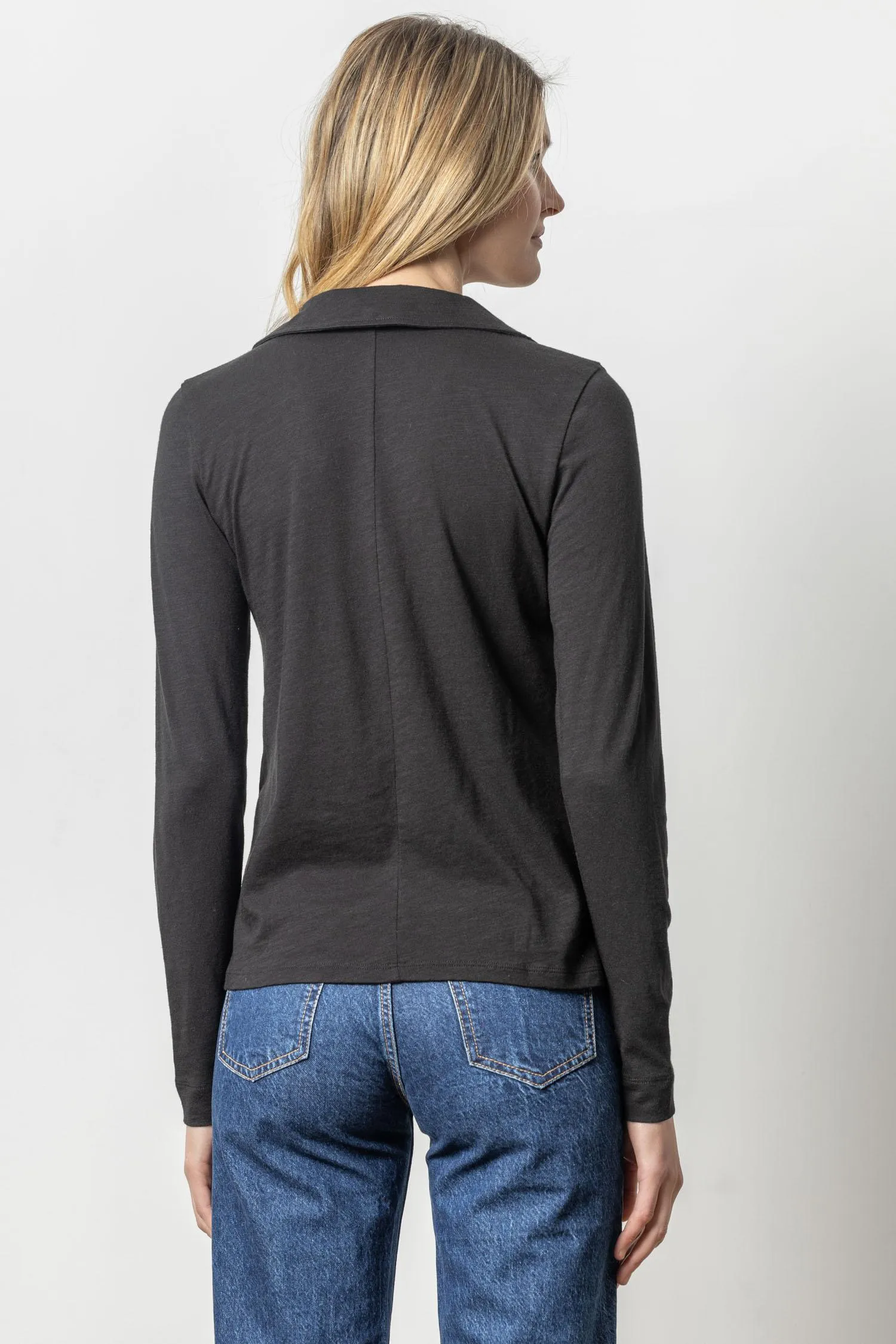 Long Sleeve Collared V-Neck sold by Lilla P product image thumbnail 5