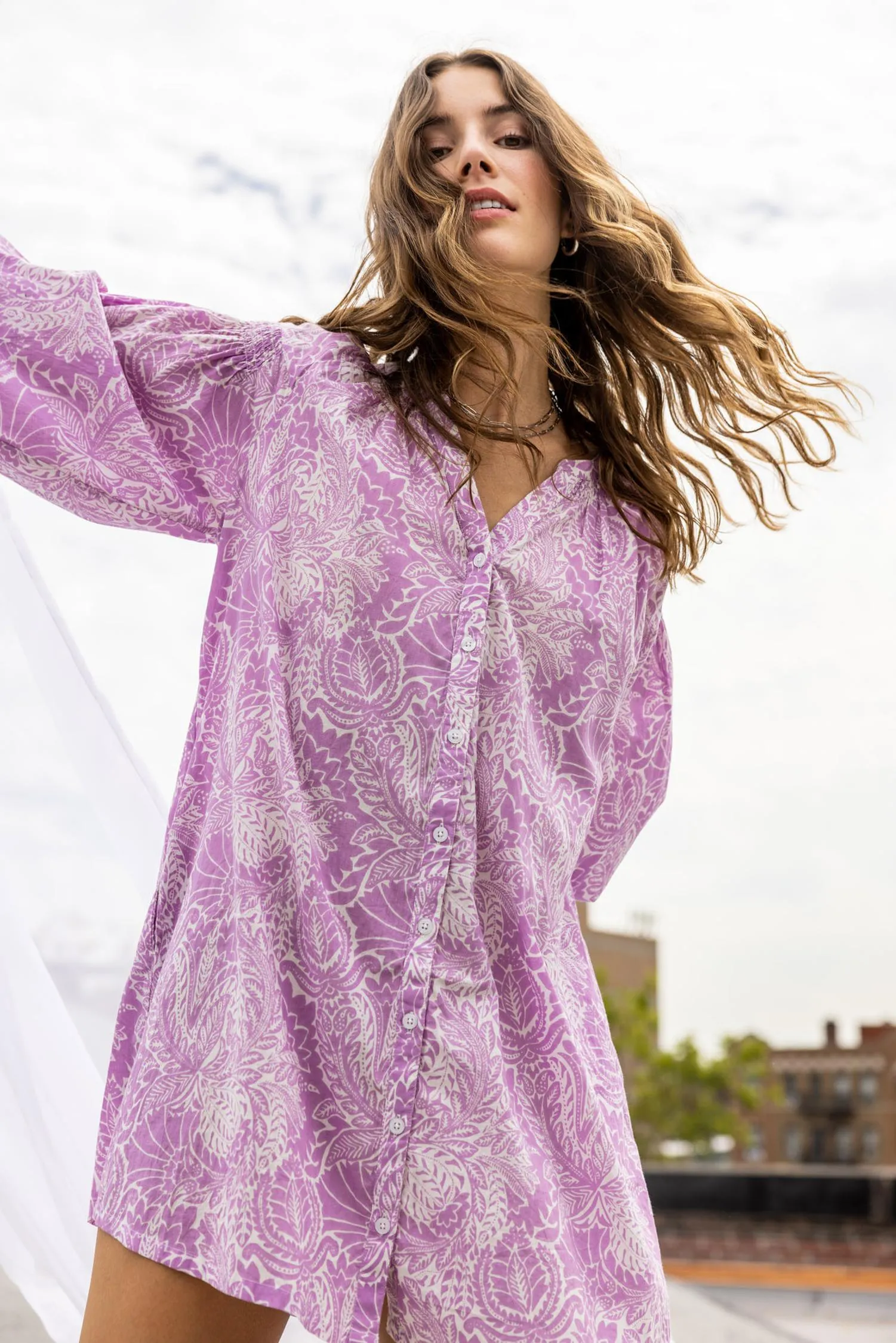 Bracelet Sleeve Buttondown Dress sold by Lilla P product image thumbnail 5