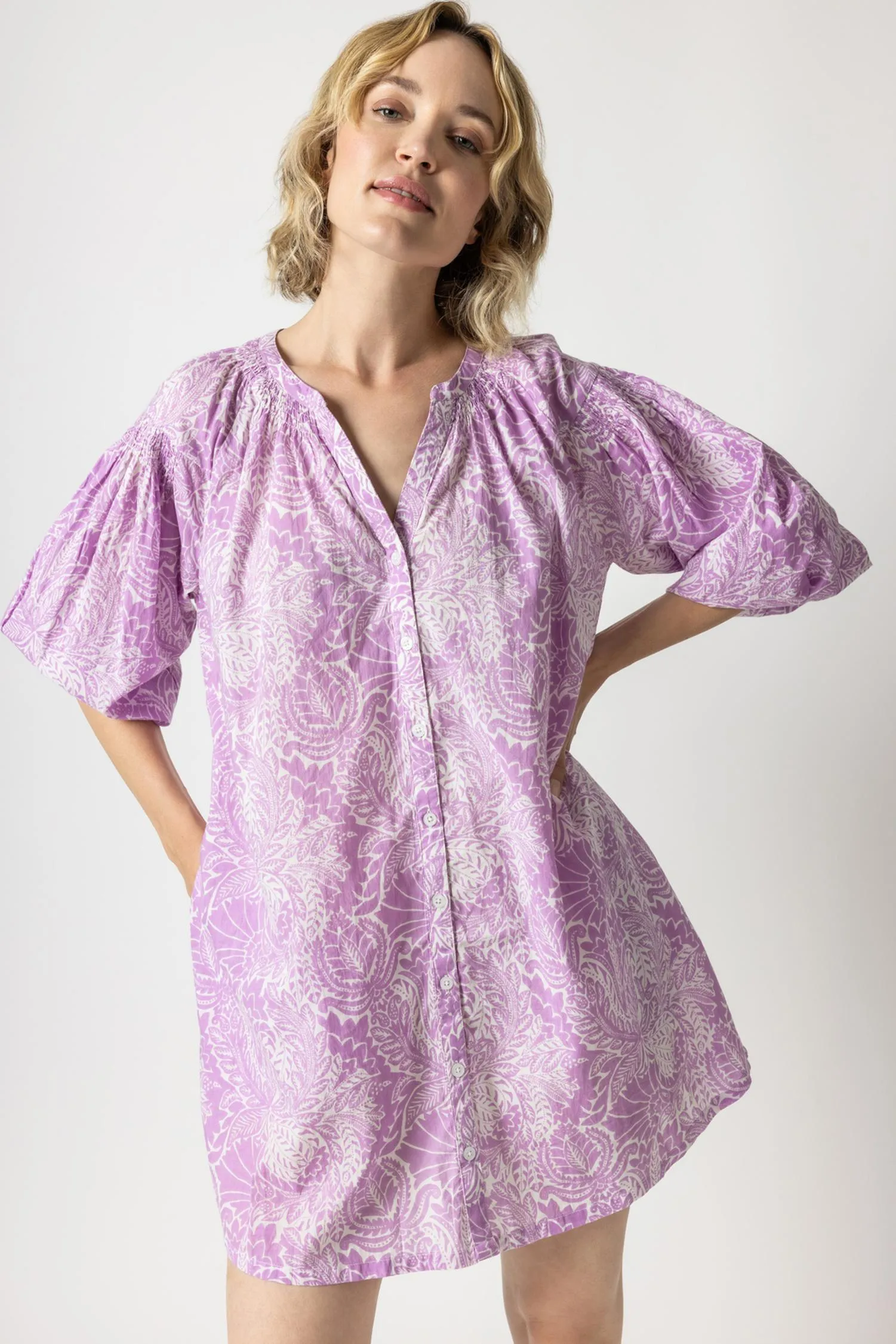 Bracelet Sleeve Buttondown Dress sold by Lilla P product image thumbnail 4