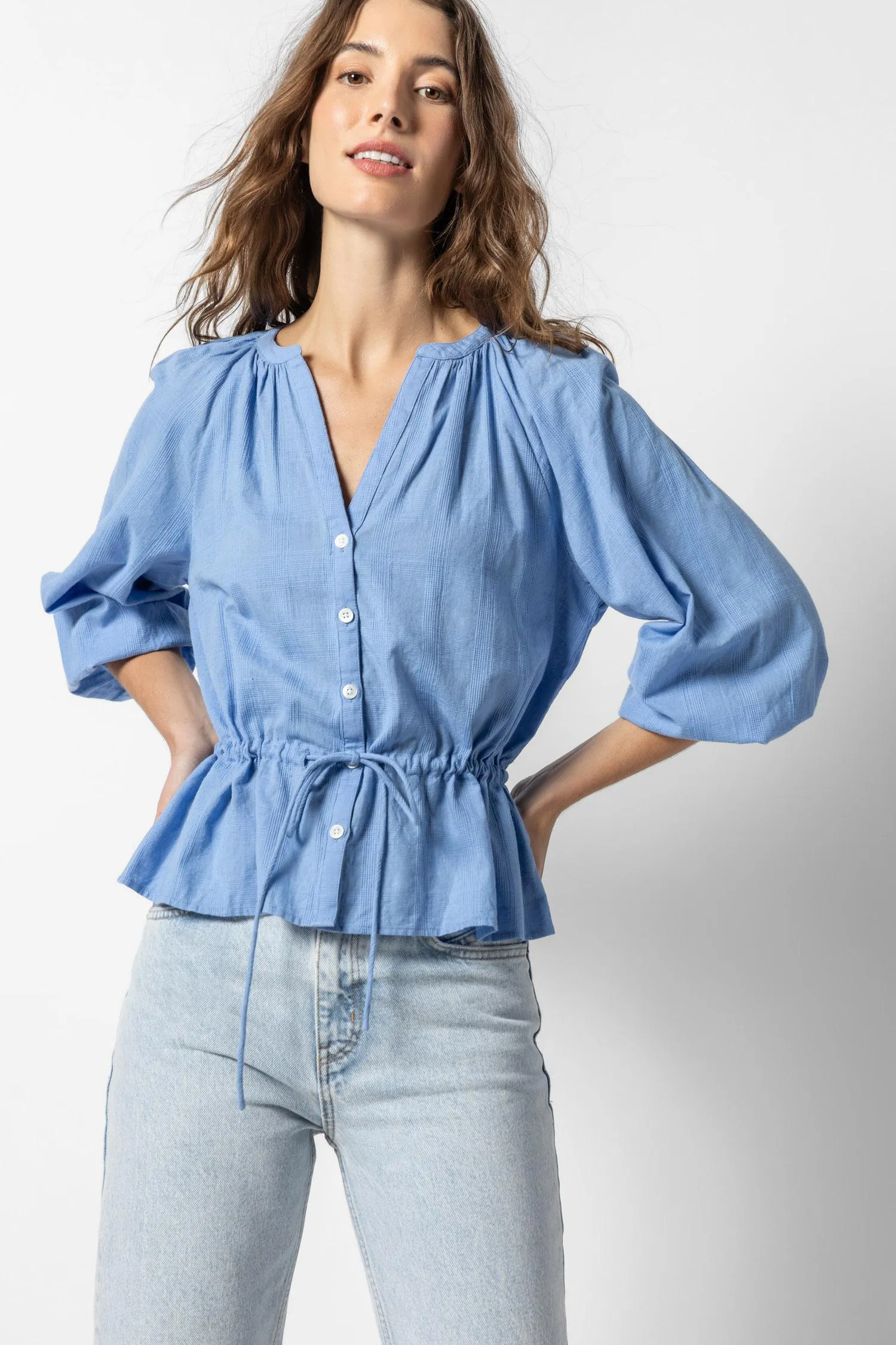 Tie Waist Button Down sold by Lilla P product image thumbnail 3