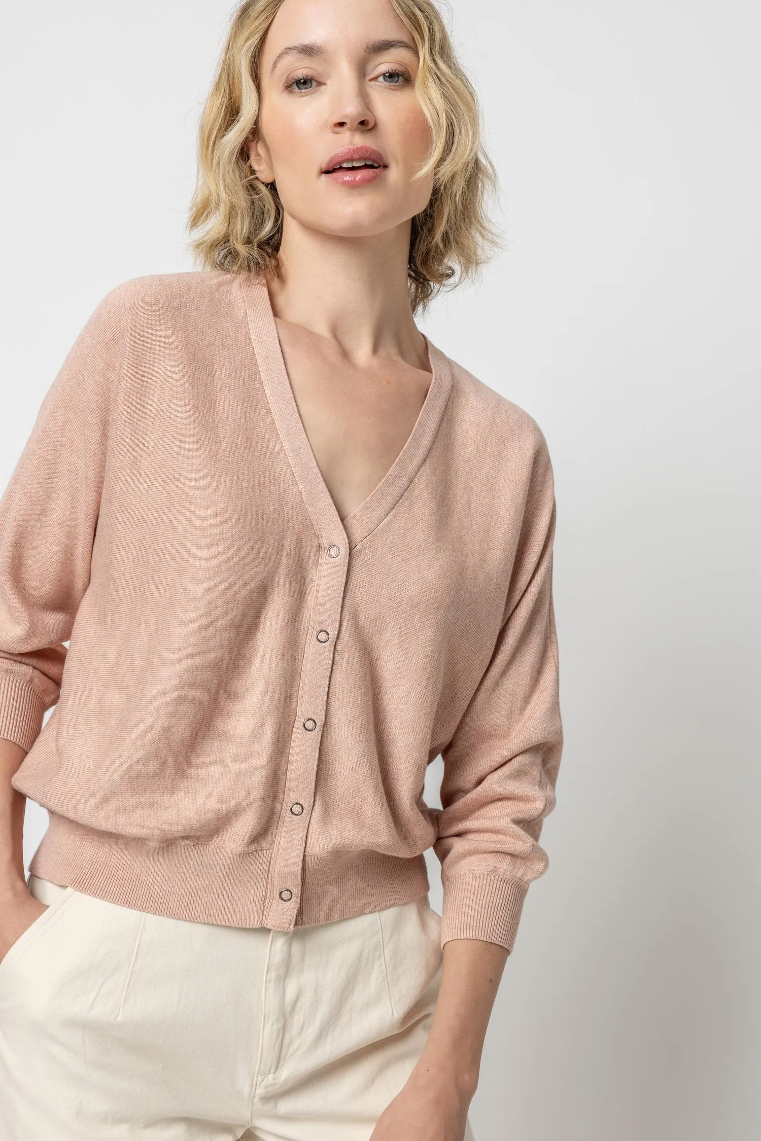Snap Front Dolman Cardigan sold by Lilla P product image thumbnail 3