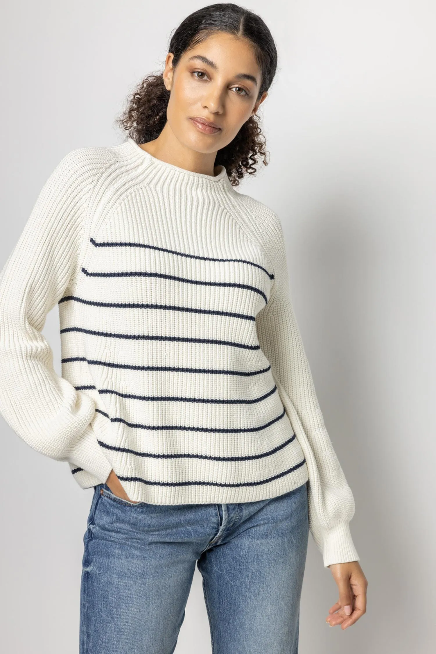 Striped Rib Raglan Sweater sold by Lilla P product image thumbnail 4