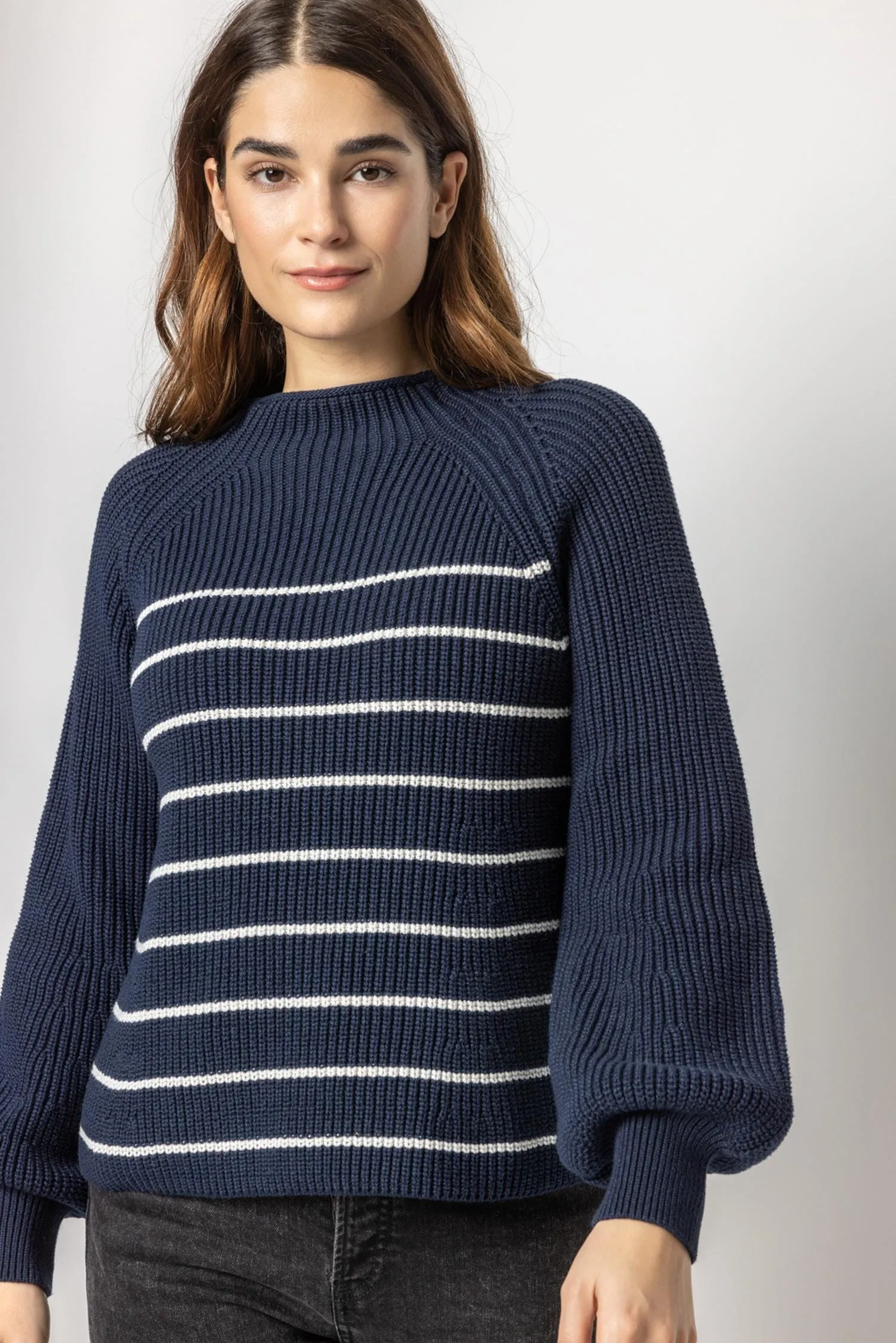Striped Rib Raglan Sweater sold by Lilla P product image thumbnail 2