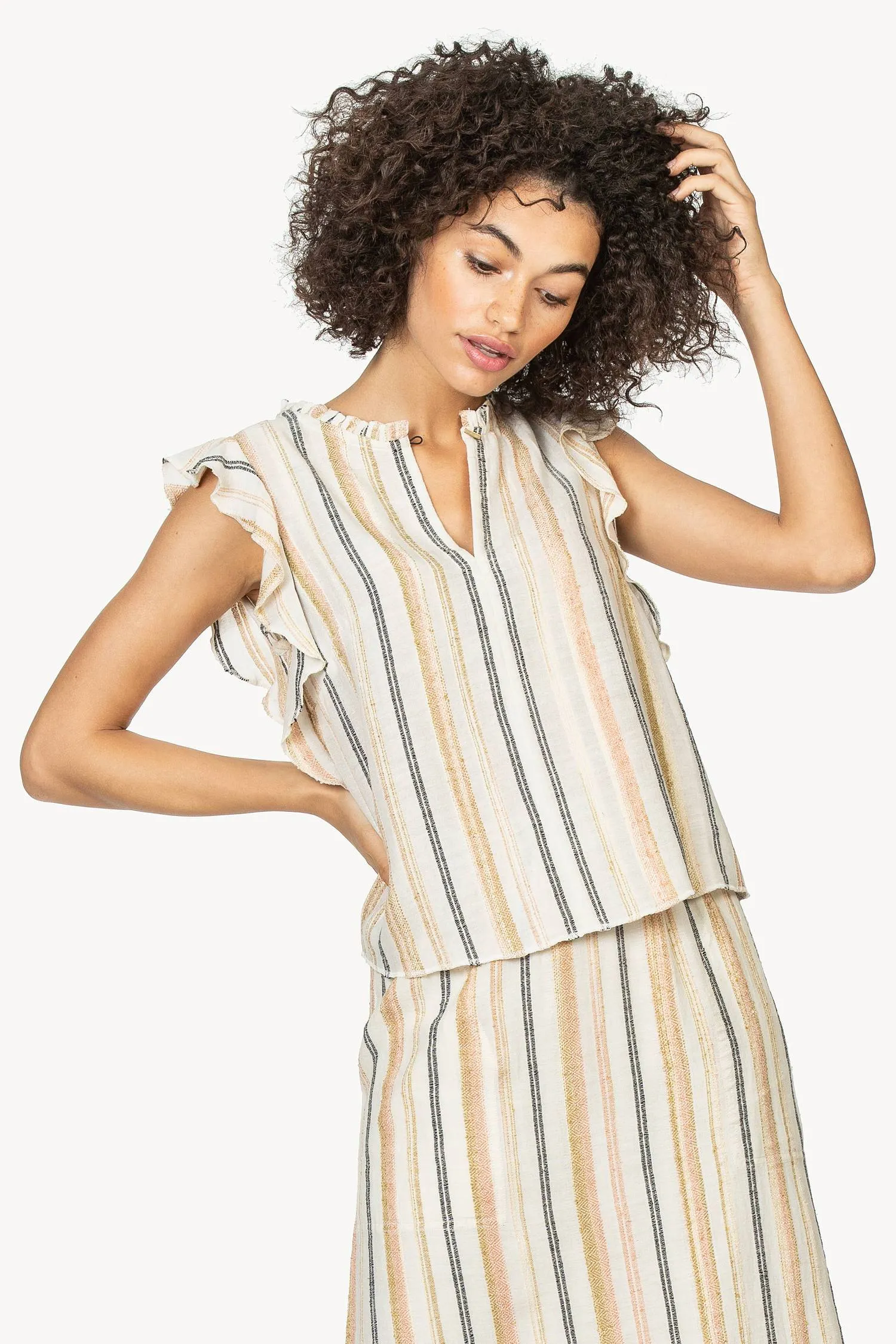Ruffle Sleeve Tank sold by Lilla P