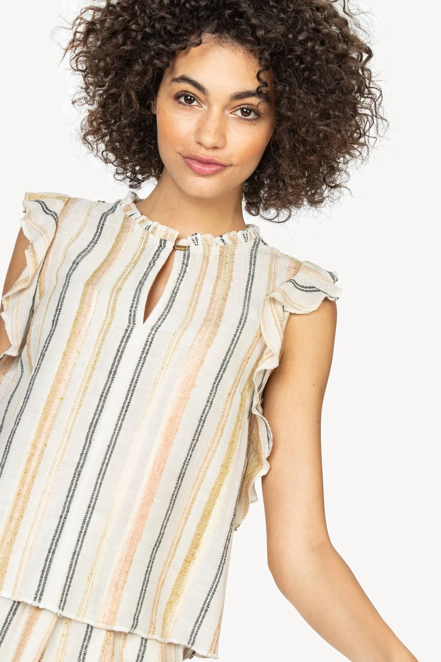Ruffle Sleeve Tank sold by Lilla P product image thumbnail 4