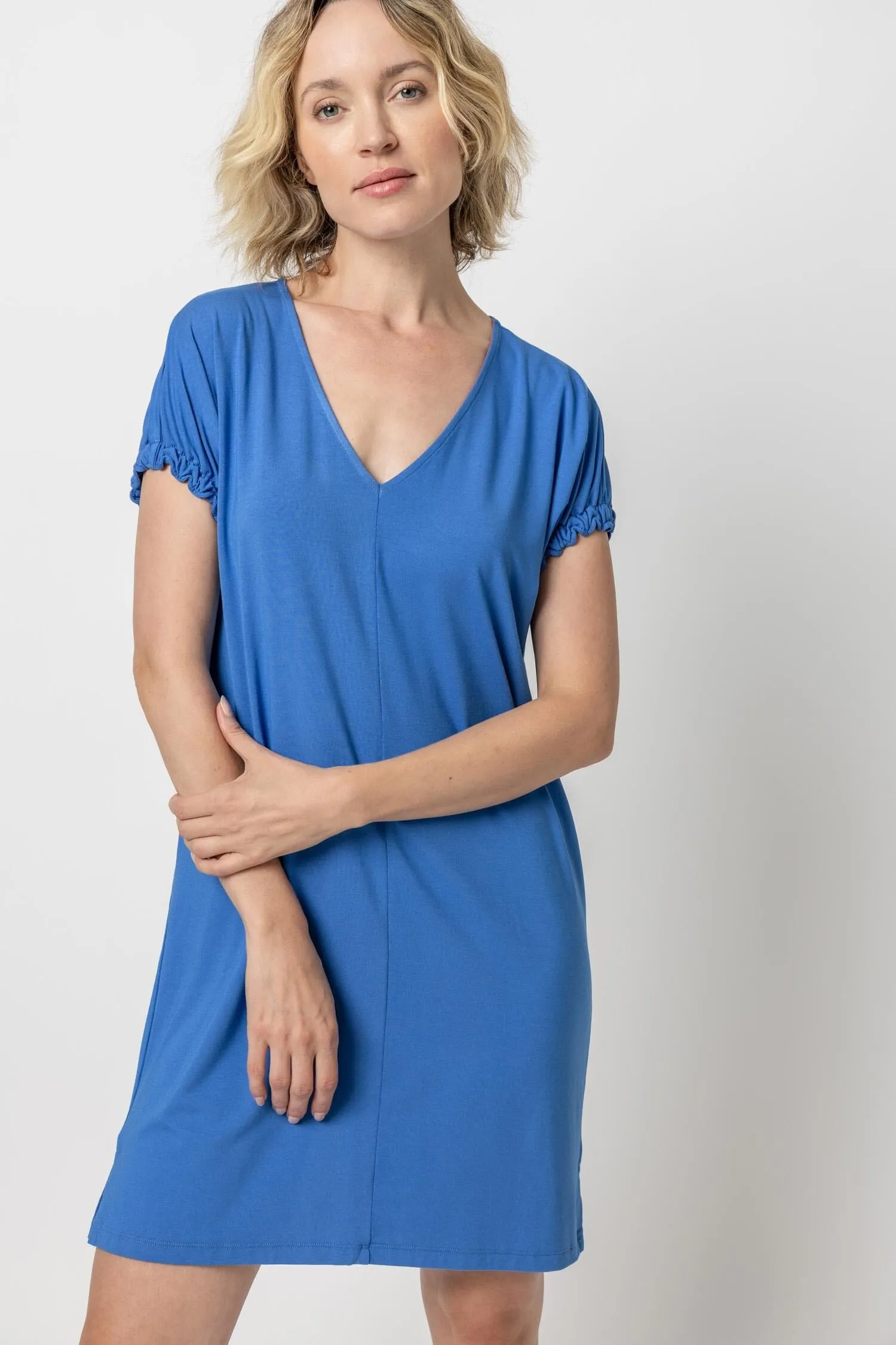 Easy V-Neck Elastic Cuff Dress sold by Lilla P product image thumbnail 4