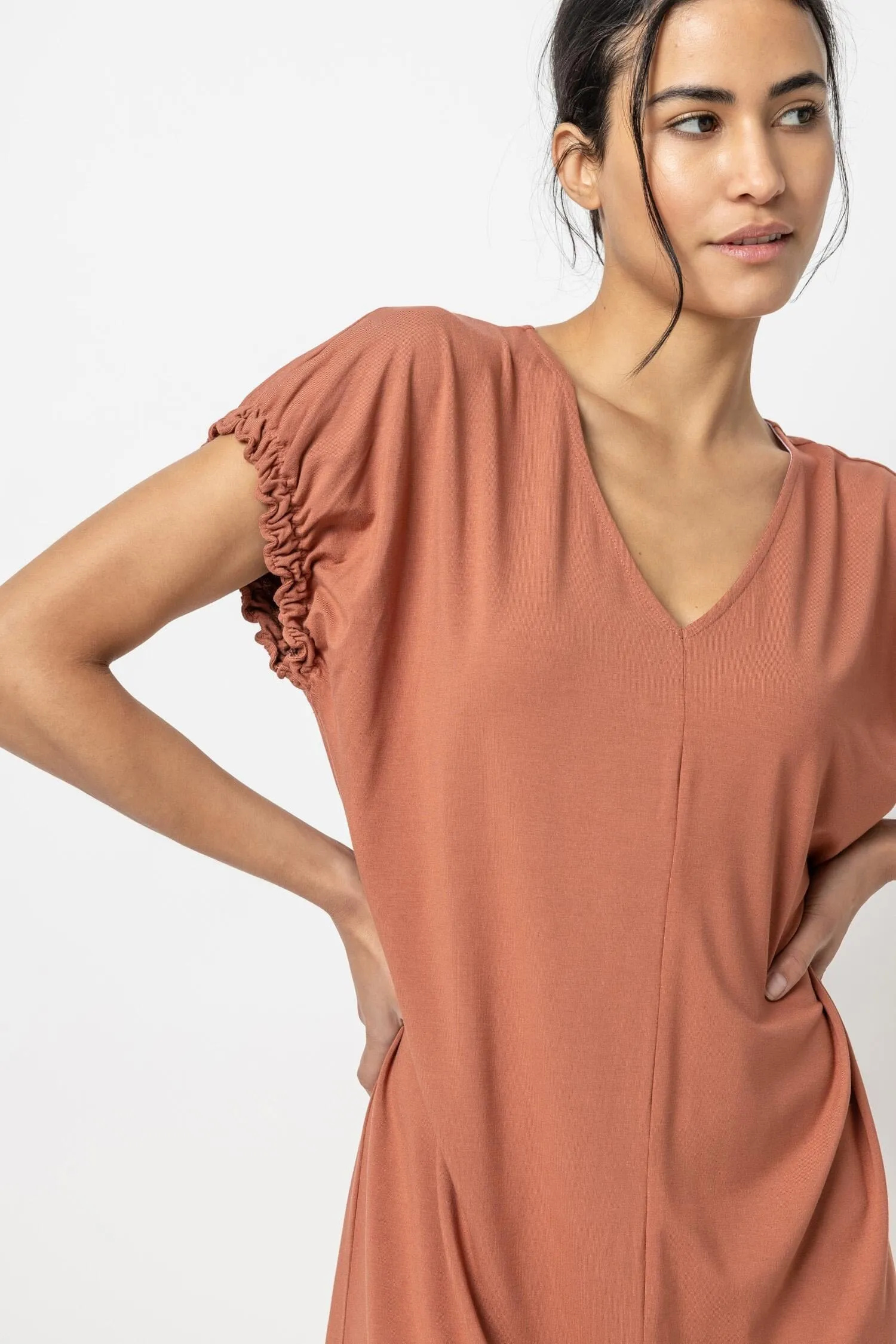 Easy V-Neck Elastic Cuff Dress sold by Lilla P product image thumbnail 2