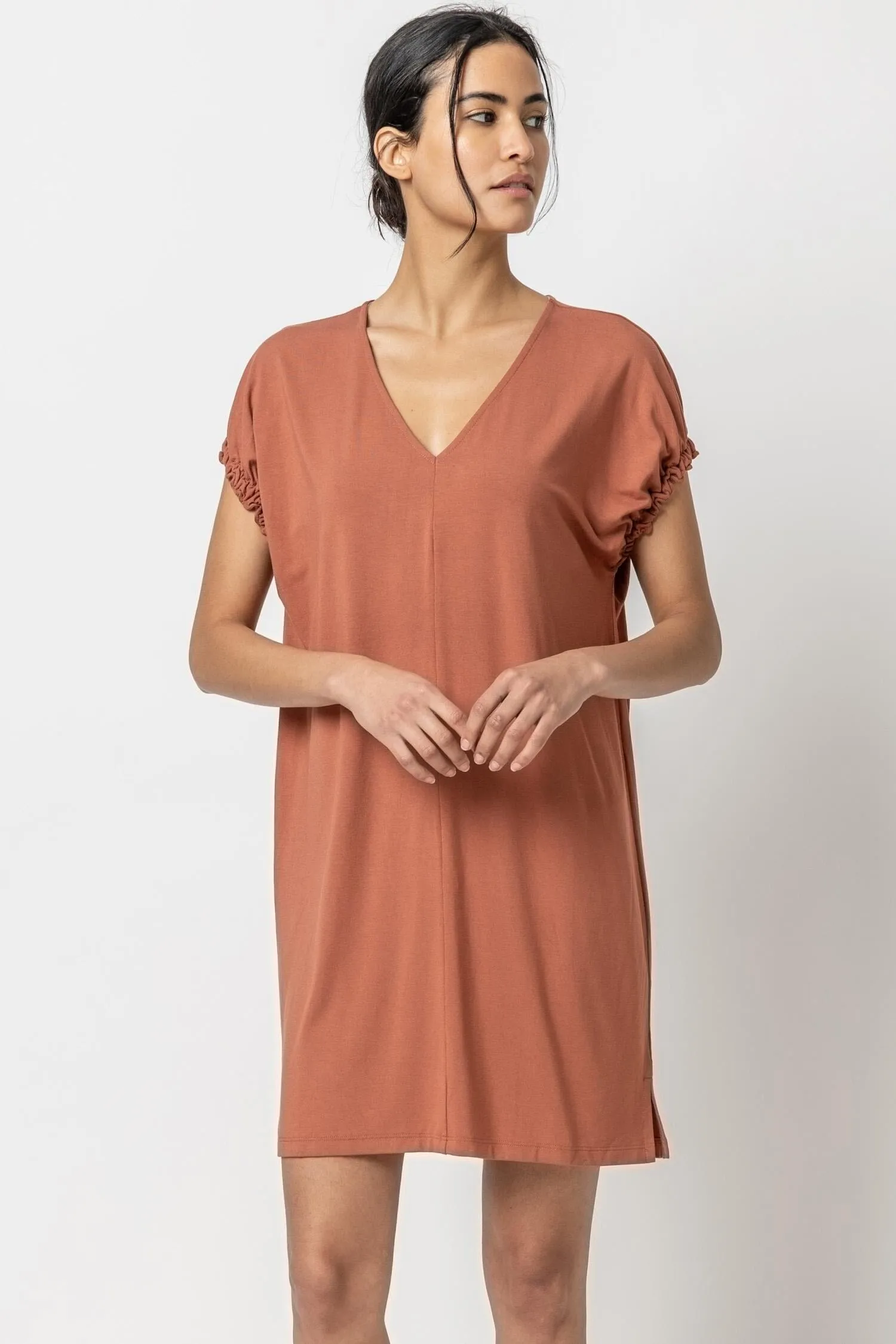 Easy V-Neck Elastic Cuff Dress sold by Lilla P