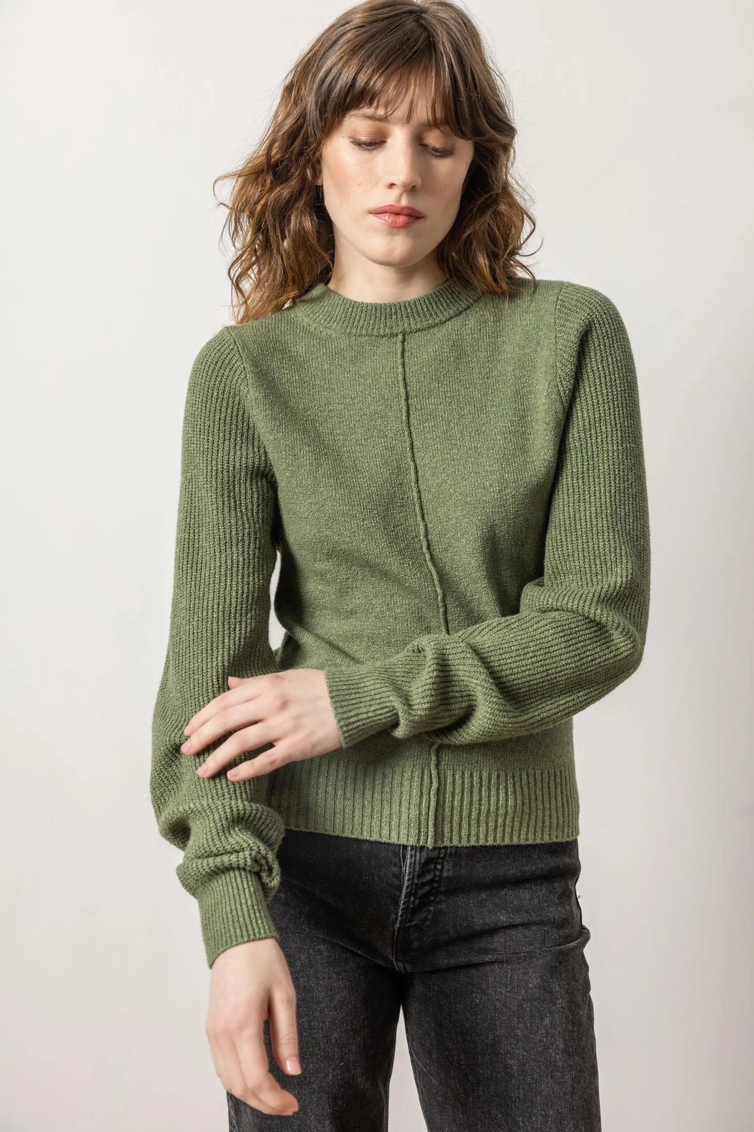 Rib Sleeve Crewneck Sweater sold by Lilla P product image thumbnail 2