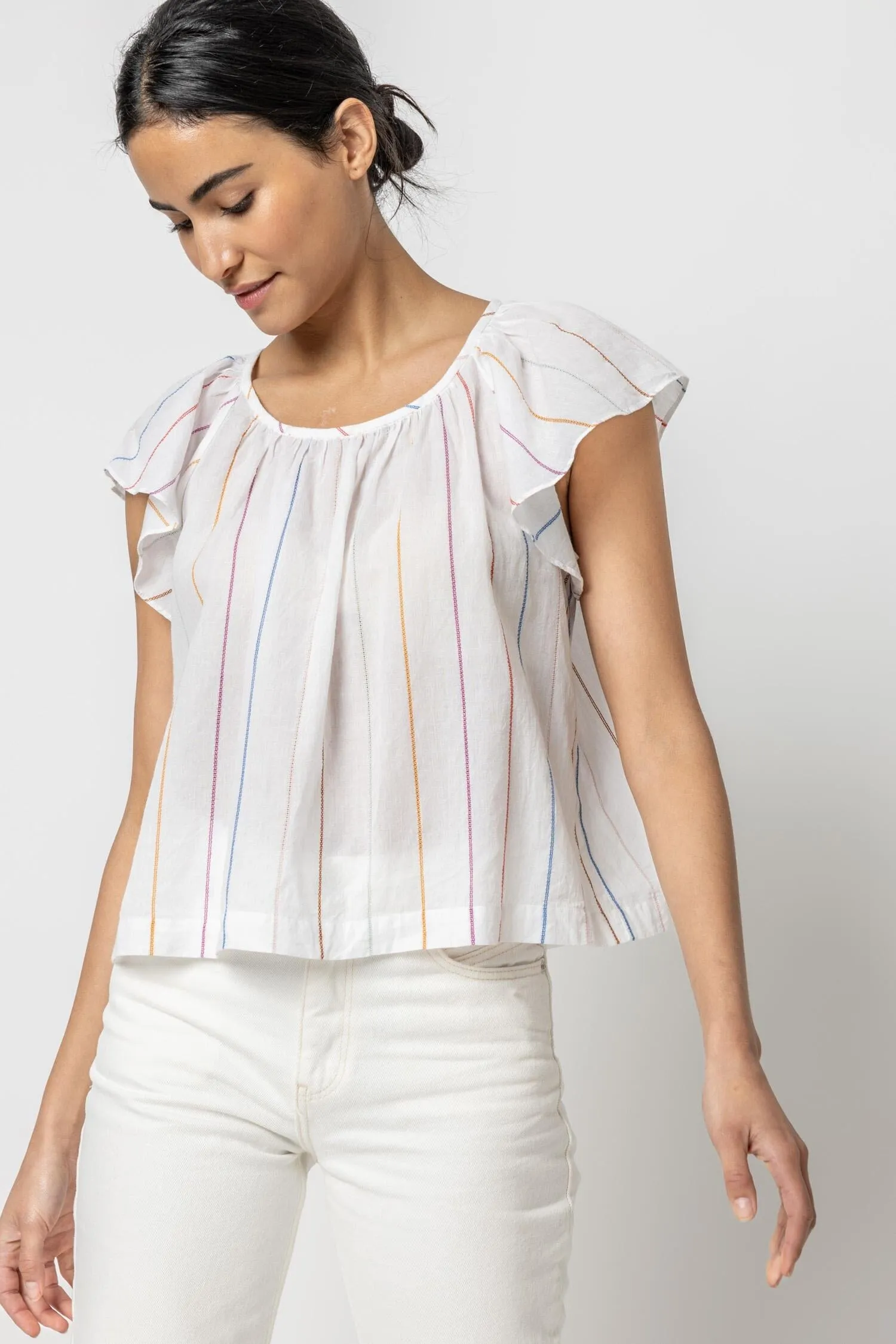 Shirred Short Sleeve Raglan Top sold by Lilla P