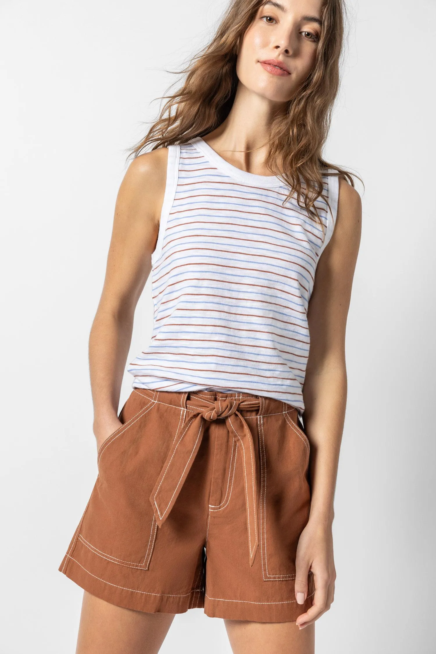 Striped Crew Tank sold by Lilla P product image thumbnail 5