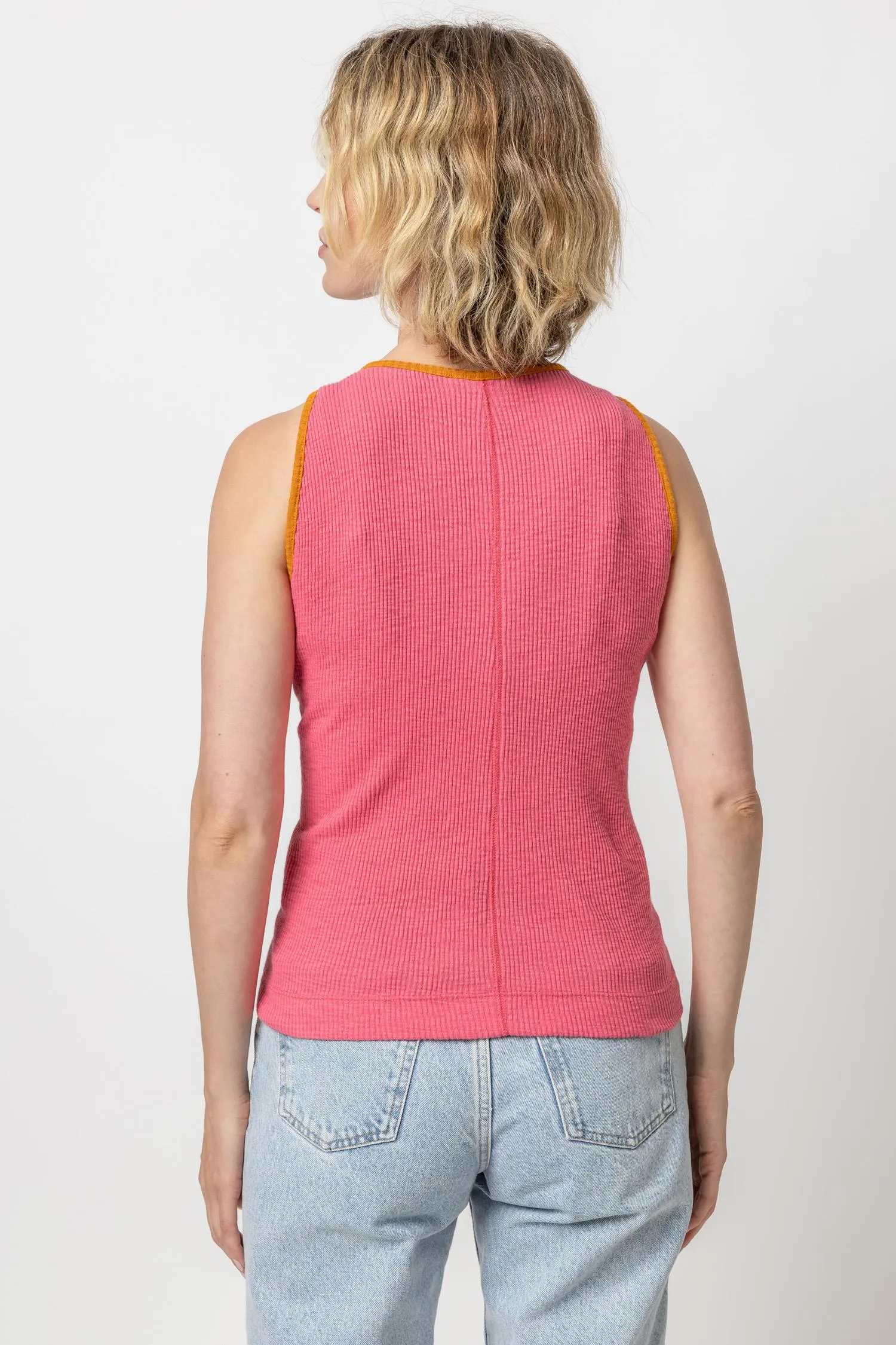 Contrast Binding Crewneck Tank sold by Lilla P product image thumbnail 4