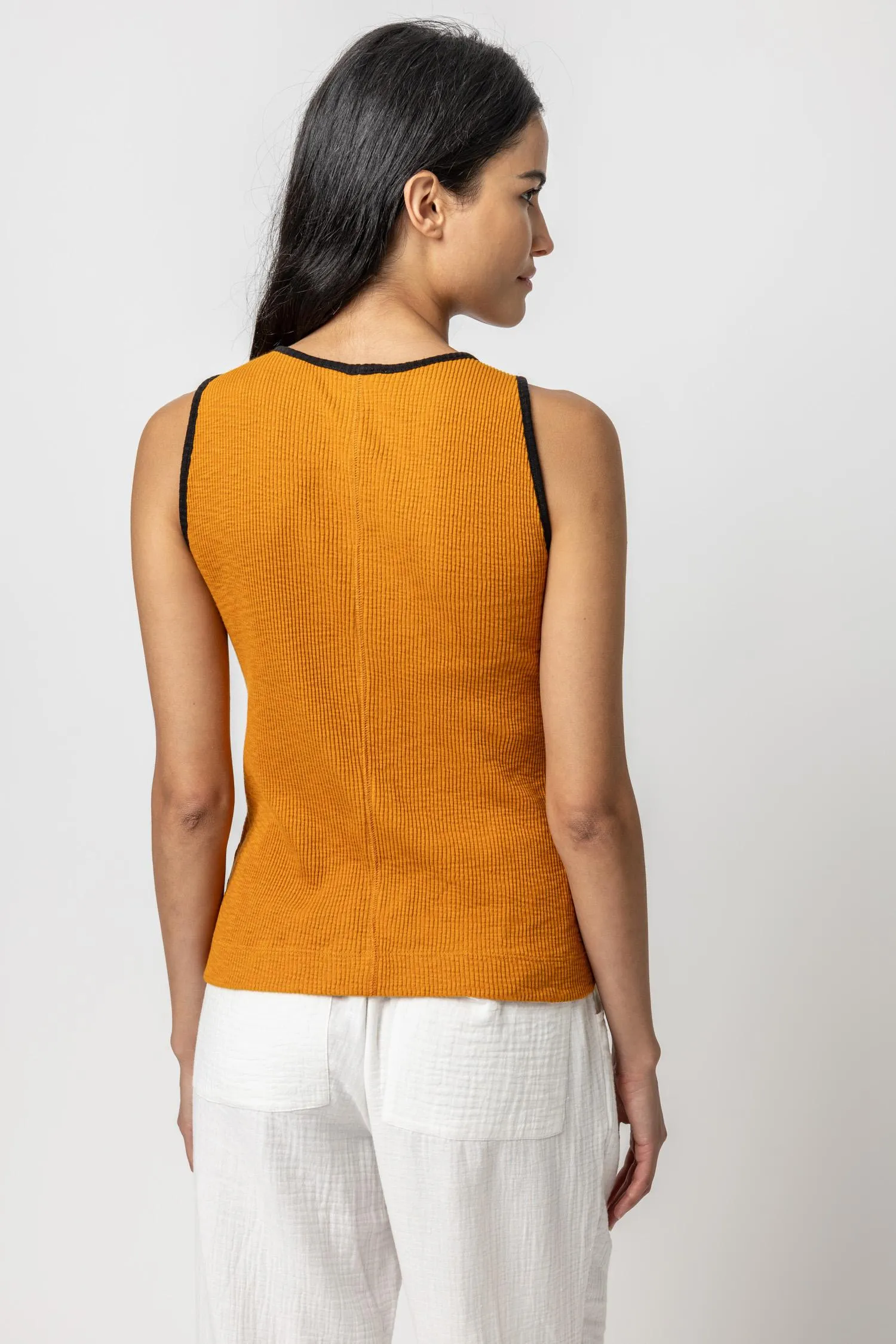 Contrast Binding Crewneck Tank sold by Lilla P product image thumbnail 2