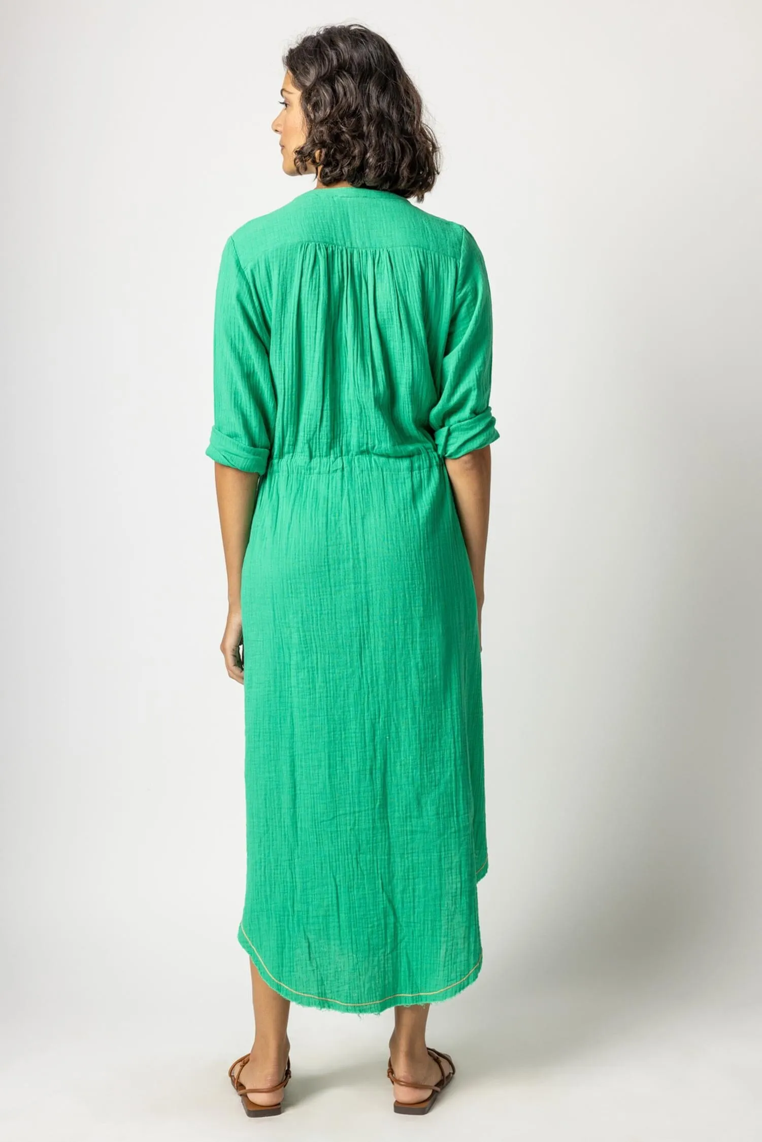 3/4 Sleeve Split Neck Maxi Dress sold by Lilla P product image thumbnail 2