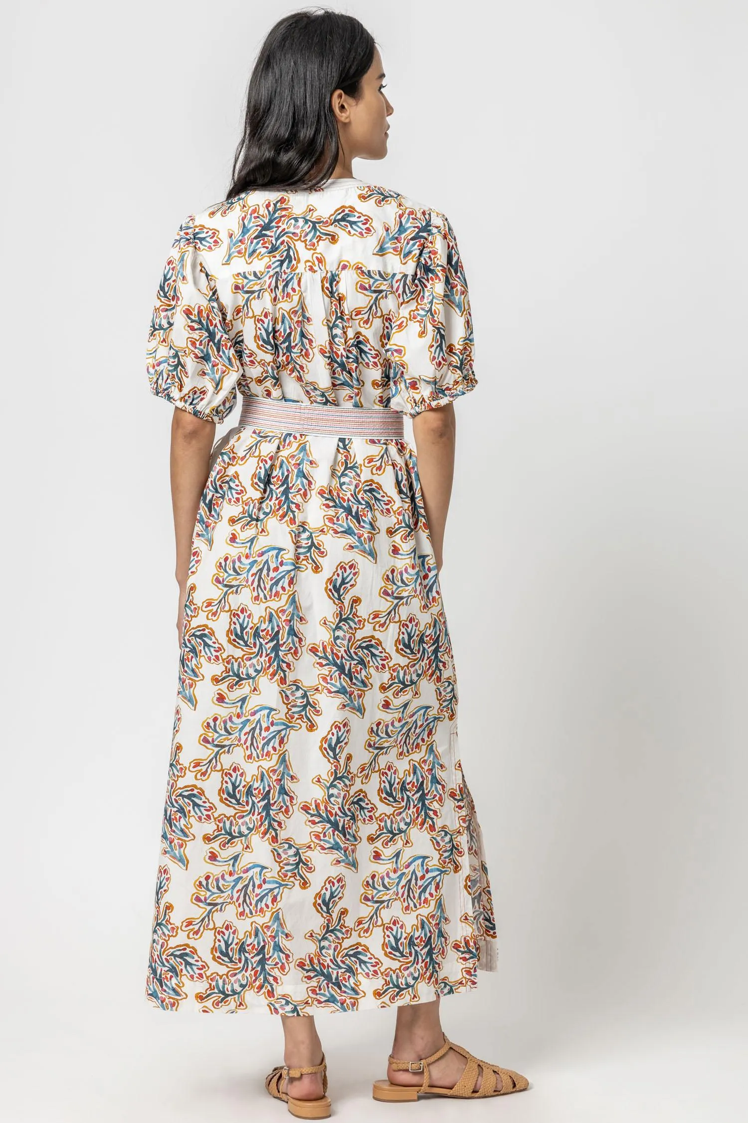 Split Neck Full Sleeve Maxi Dress sold by Lilla P product image thumbnail 3