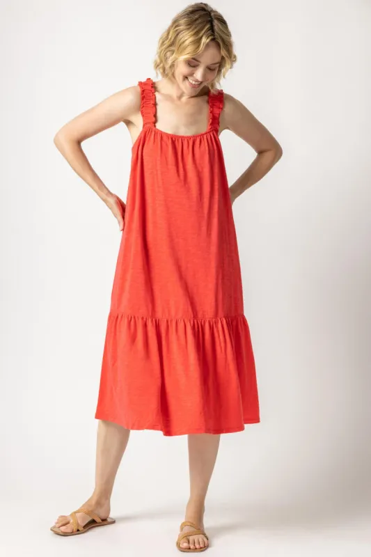 Gathered Strap Peplum Dress sold by Lilla P