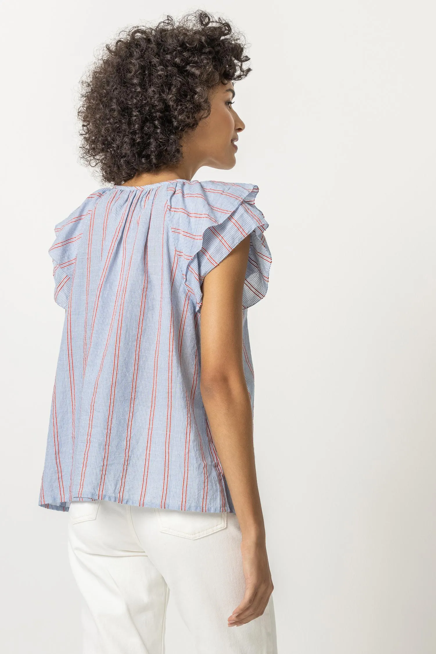 Ruffle Sleeve Split Neck sold by Lilla P product image thumbnail 2