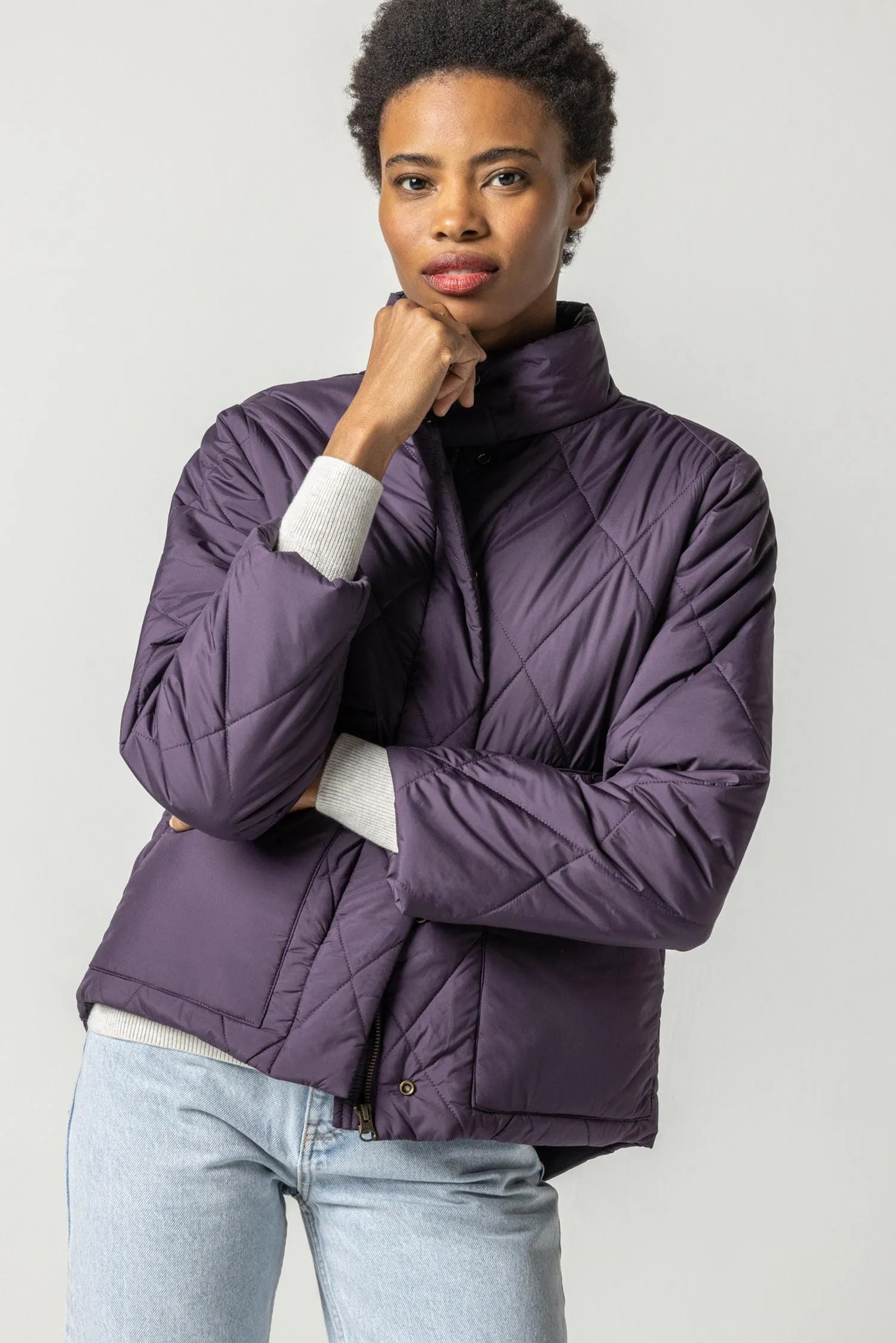 Shirttail Hem Zip Front Jacket sold by Lilla P product image thumbnail 2