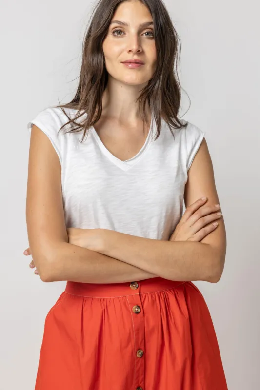 Cap Sleeve V-Neck sold by Lilla P