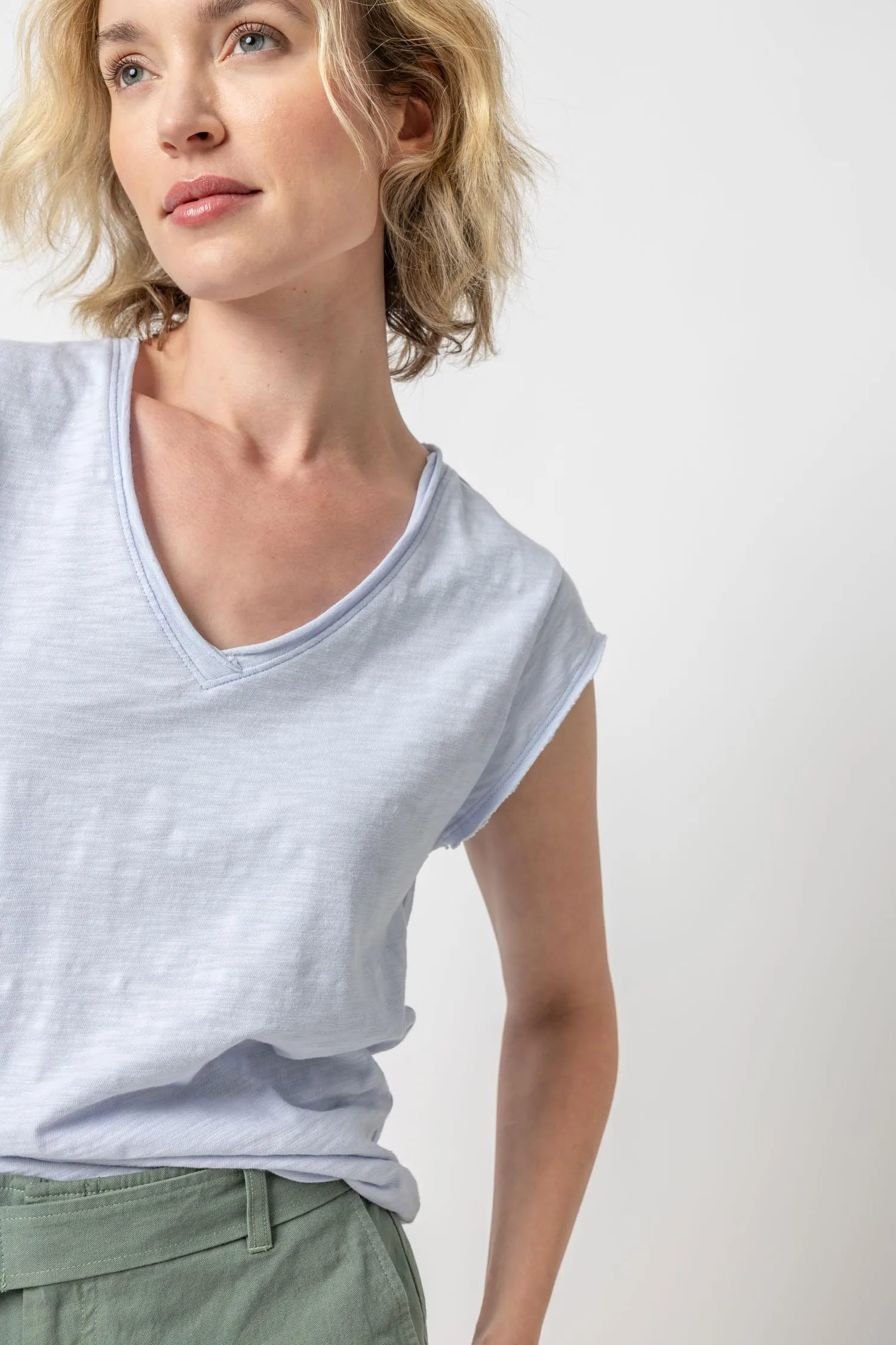 Cap Sleeve V-Neck sold by Lilla P product image thumbnail 5