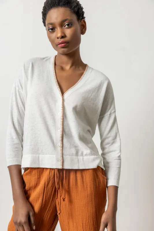 Blanket Stitch Cardigan sold by Lilla P