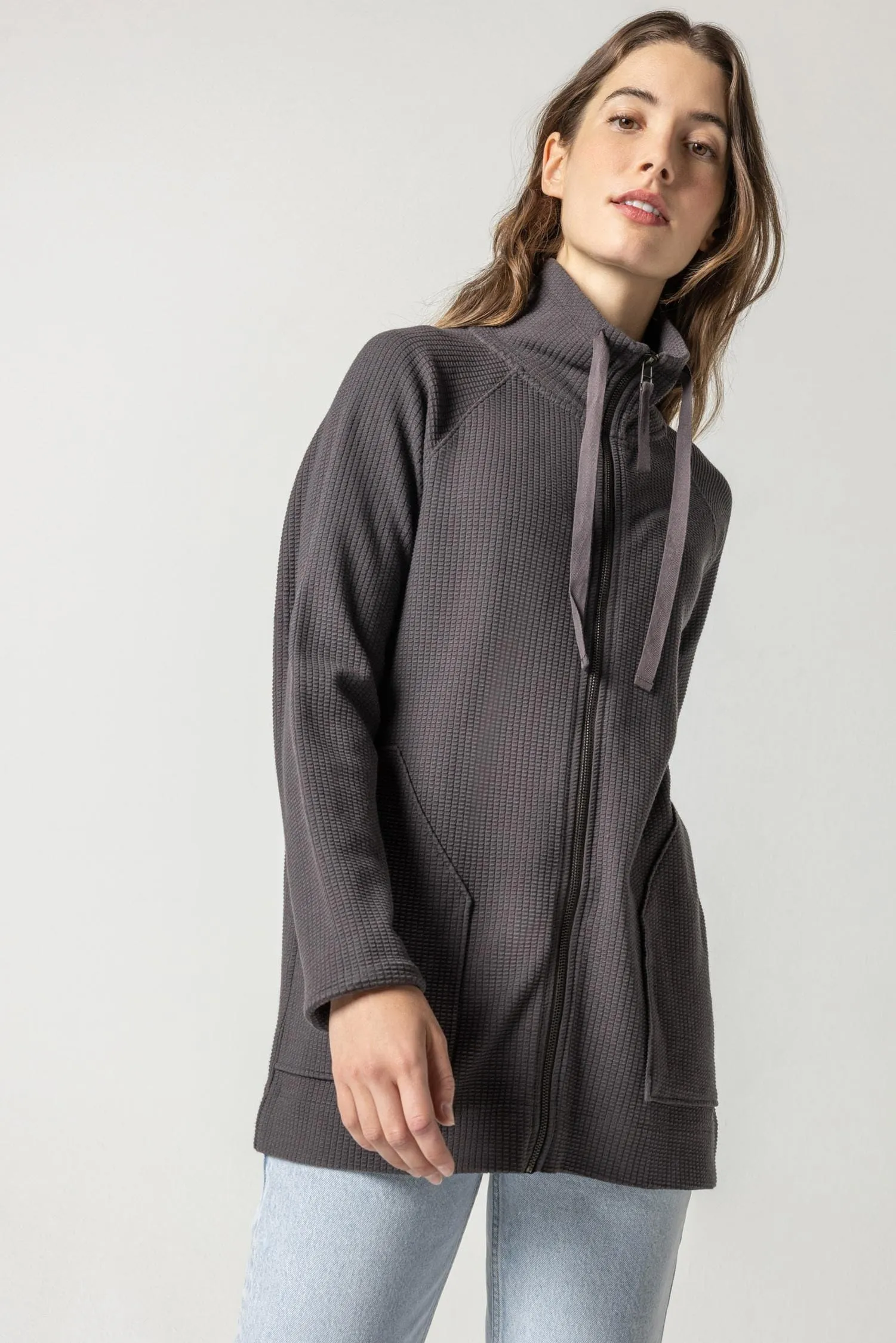 Long Sleeve Zipper Cardigan sold by Lilla P product image thumbnail 5