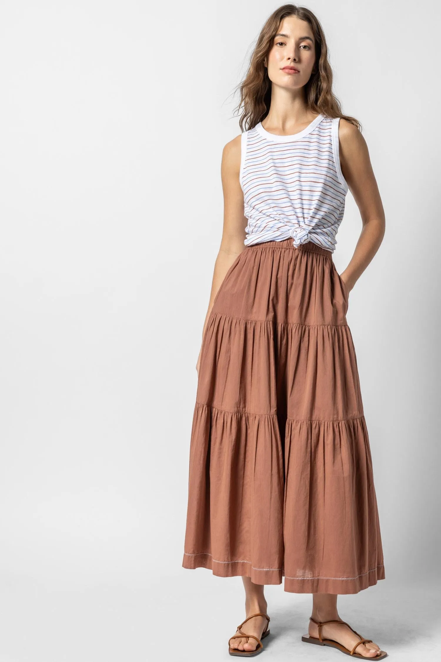 Tiered Maxi Skirt sold by Lilla P product image thumbnail 5