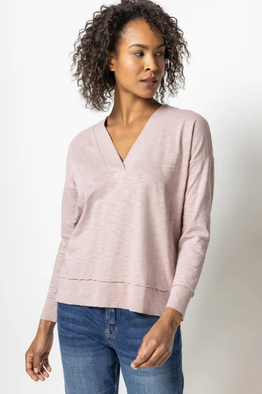 Rib Trim V-Neck sold by Lilla P