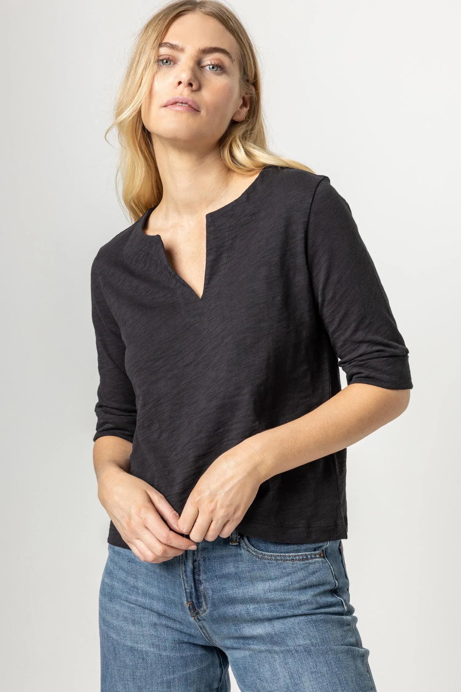 Split Neck Easy Top sold by Lilla P product image thumbnail 5