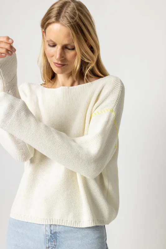 Oversized Rib Boatneck Sweater sold by Lilla P