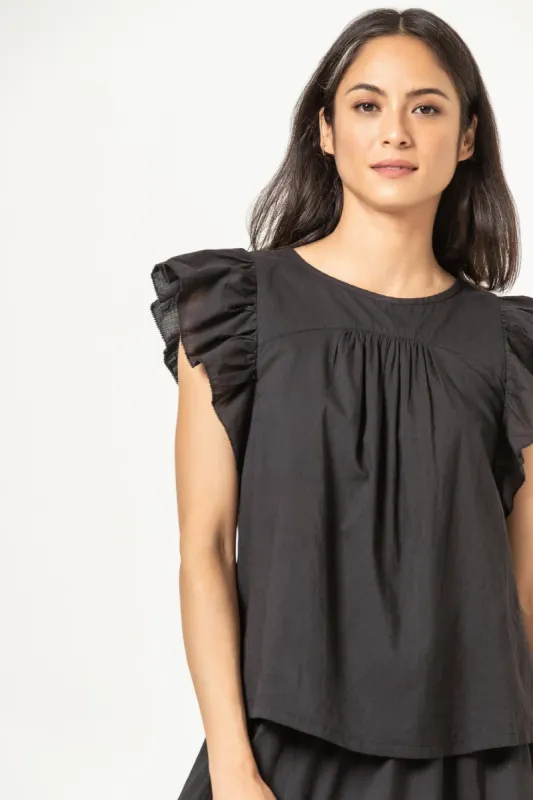 Flutter Sleeve Seamed Top sold by Lilla P