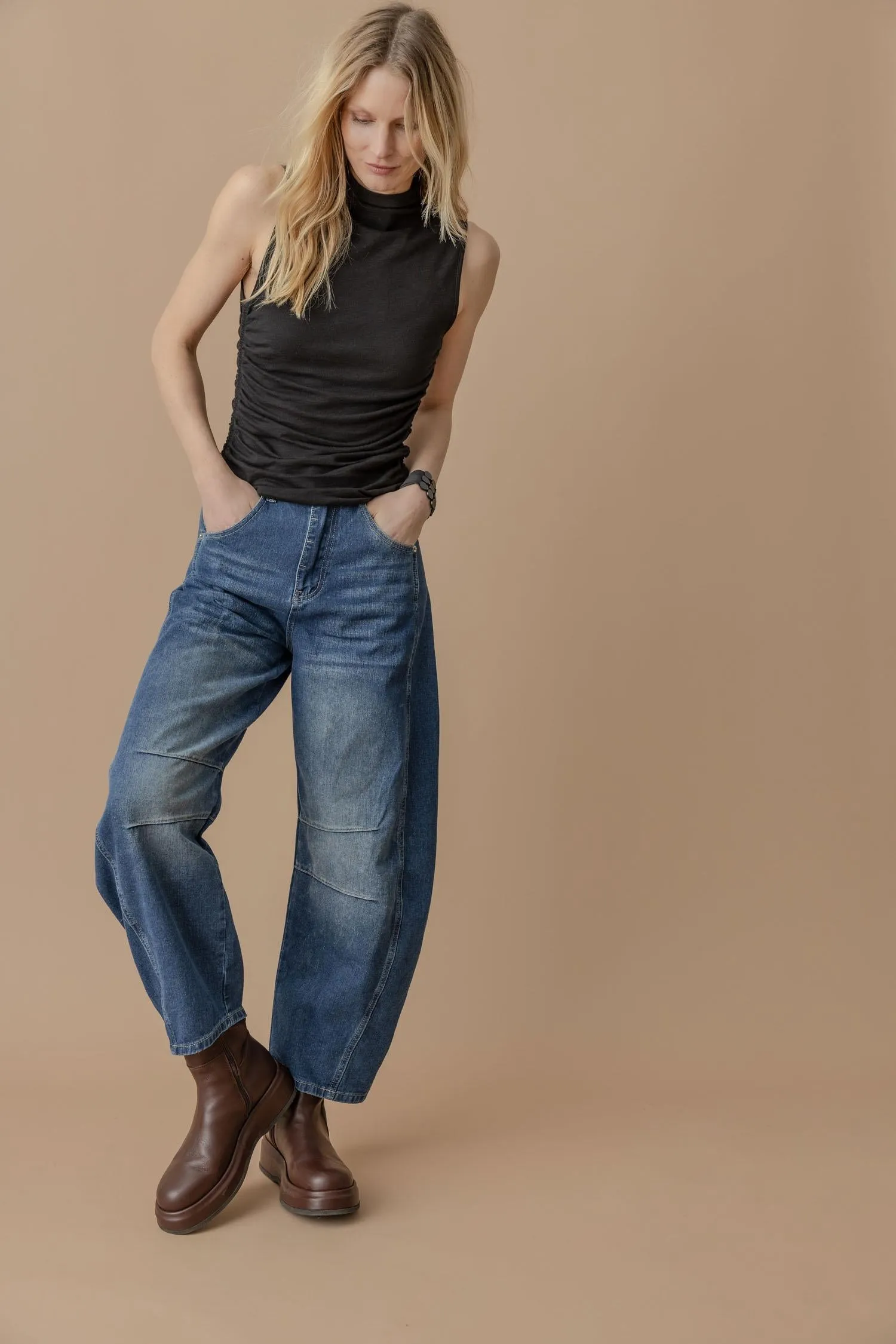 Shirred Mock Neck Tank sold by Lilla P product image thumbnail 2