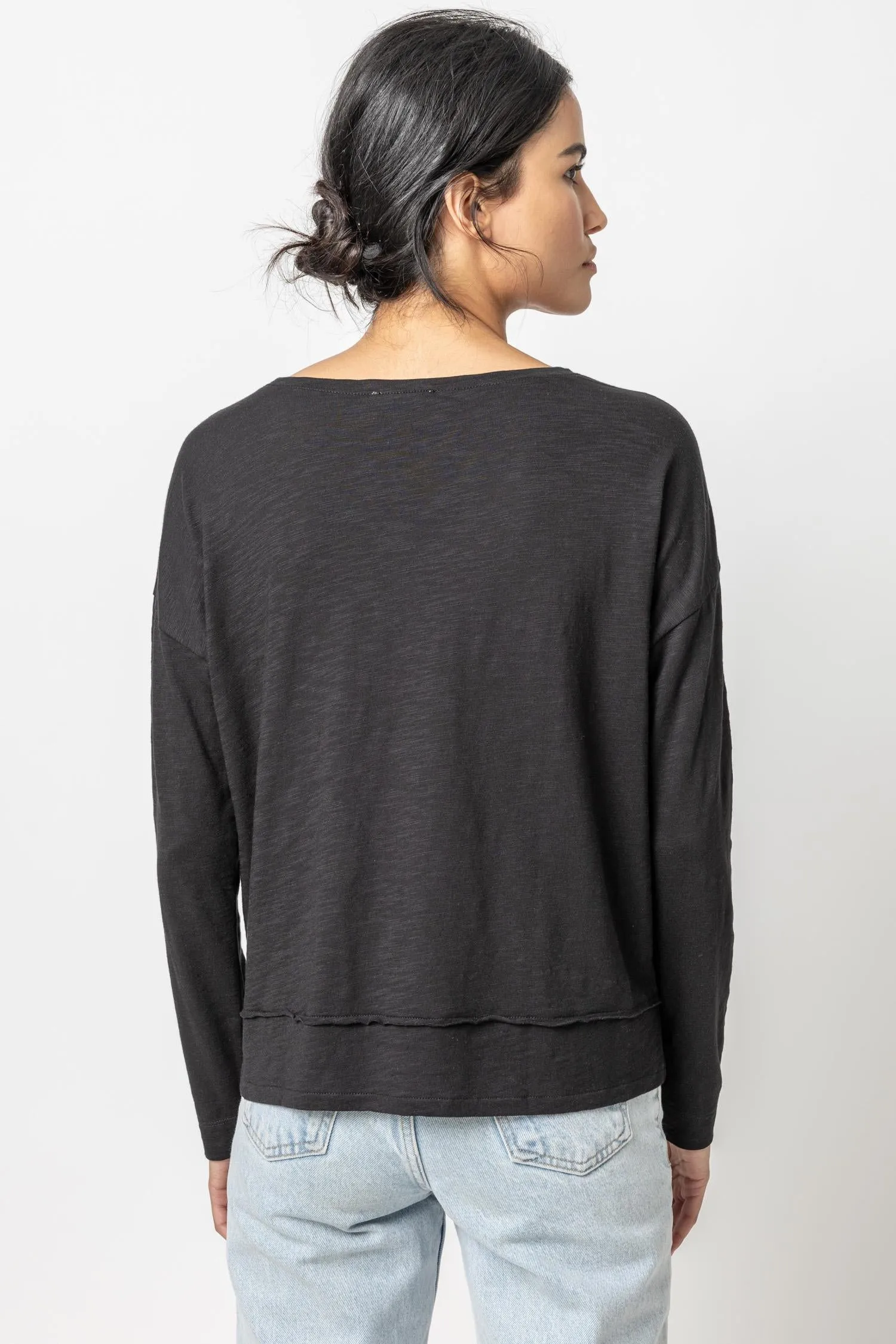 Wide Hem Drop Shoulder Boatneck sold by Lilla P product image thumbnail 4